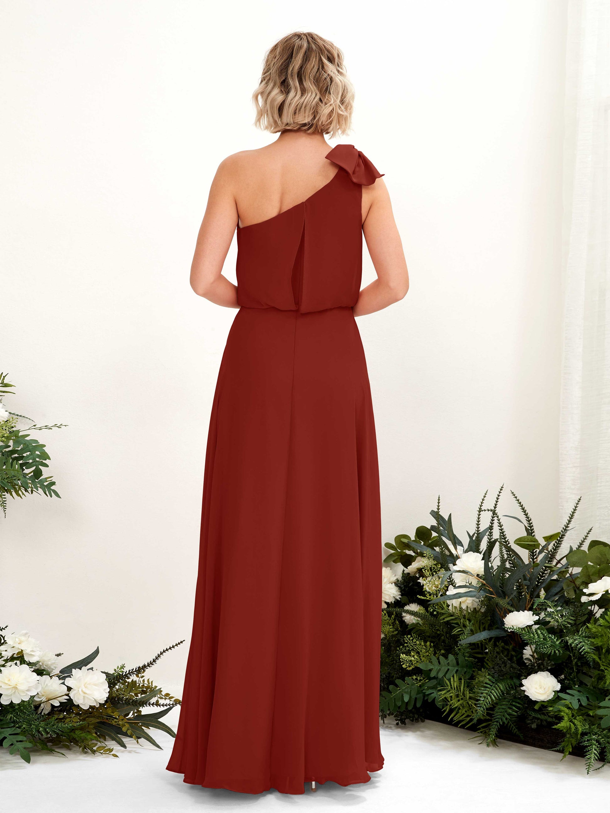 Laurel Rust One Shoulder Maxi Dress