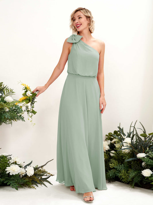 Laurel Sage Green One Shoulder Maxi Dress