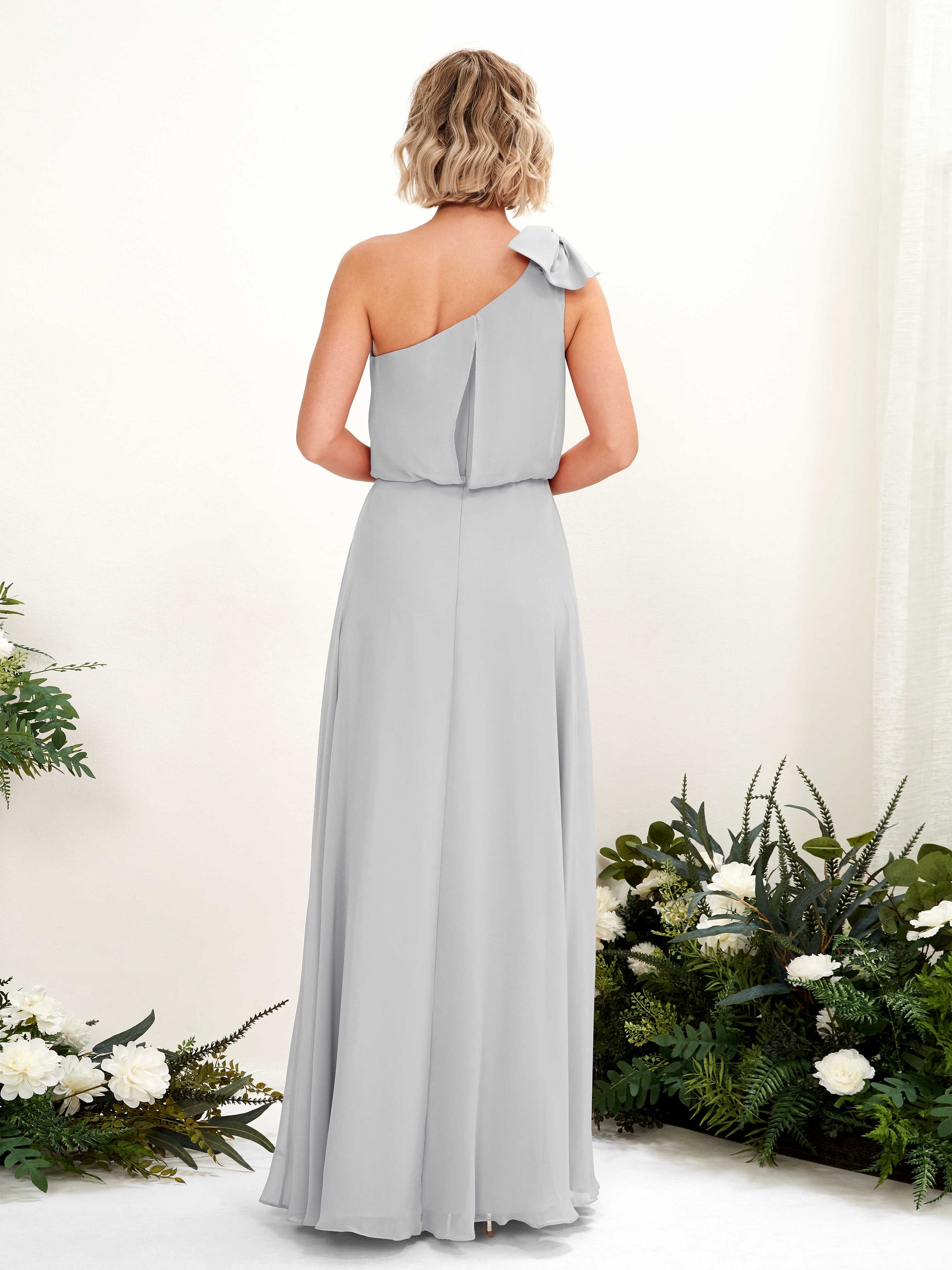 Laurel Silver One Shoulder Maxi Dress