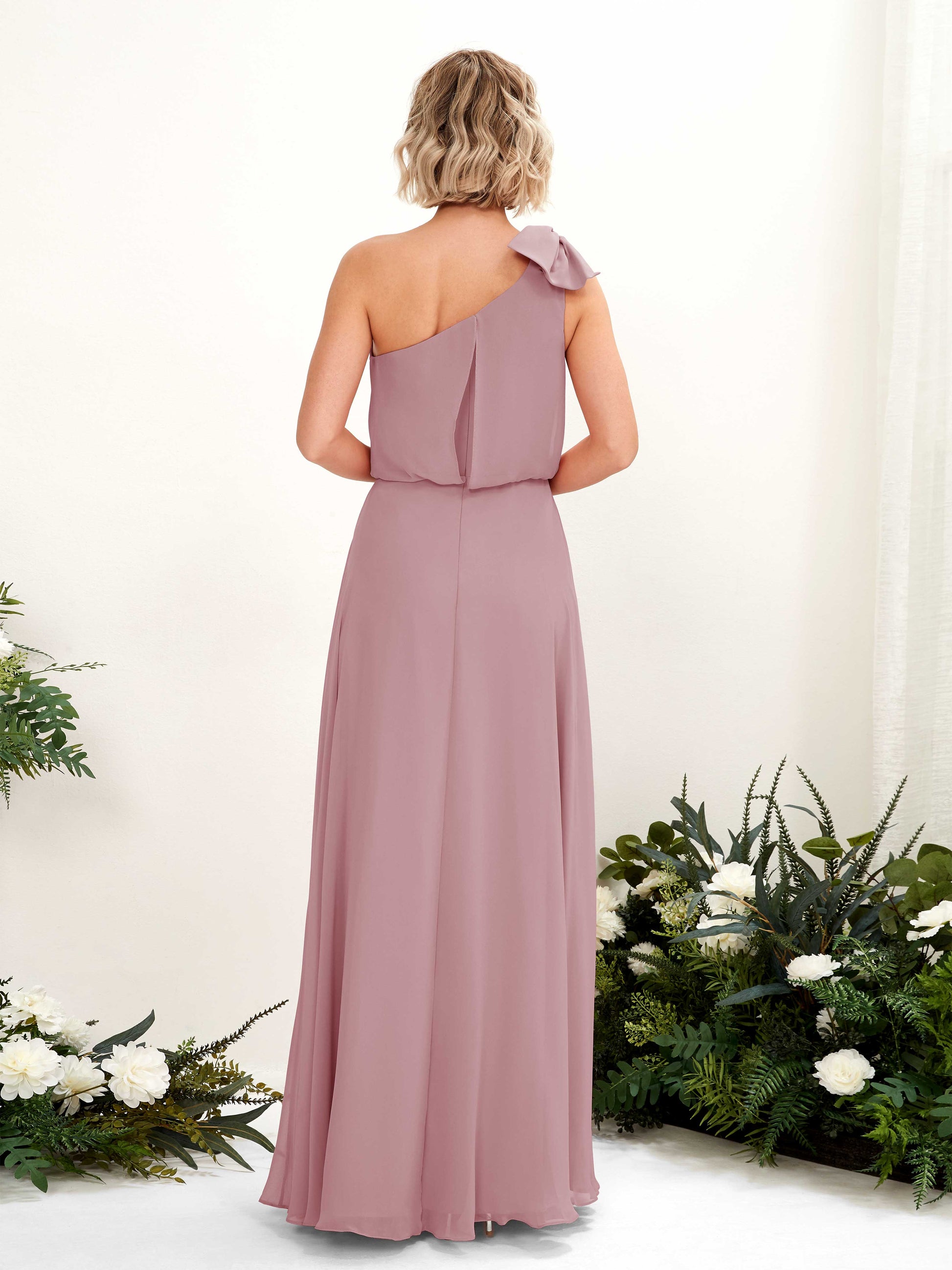 Laurel Vintage Mauve One Shoulder Maxi Dress