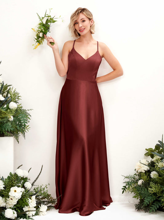 Lenoya Burgundy Satin Sleeveless Maxi Dress