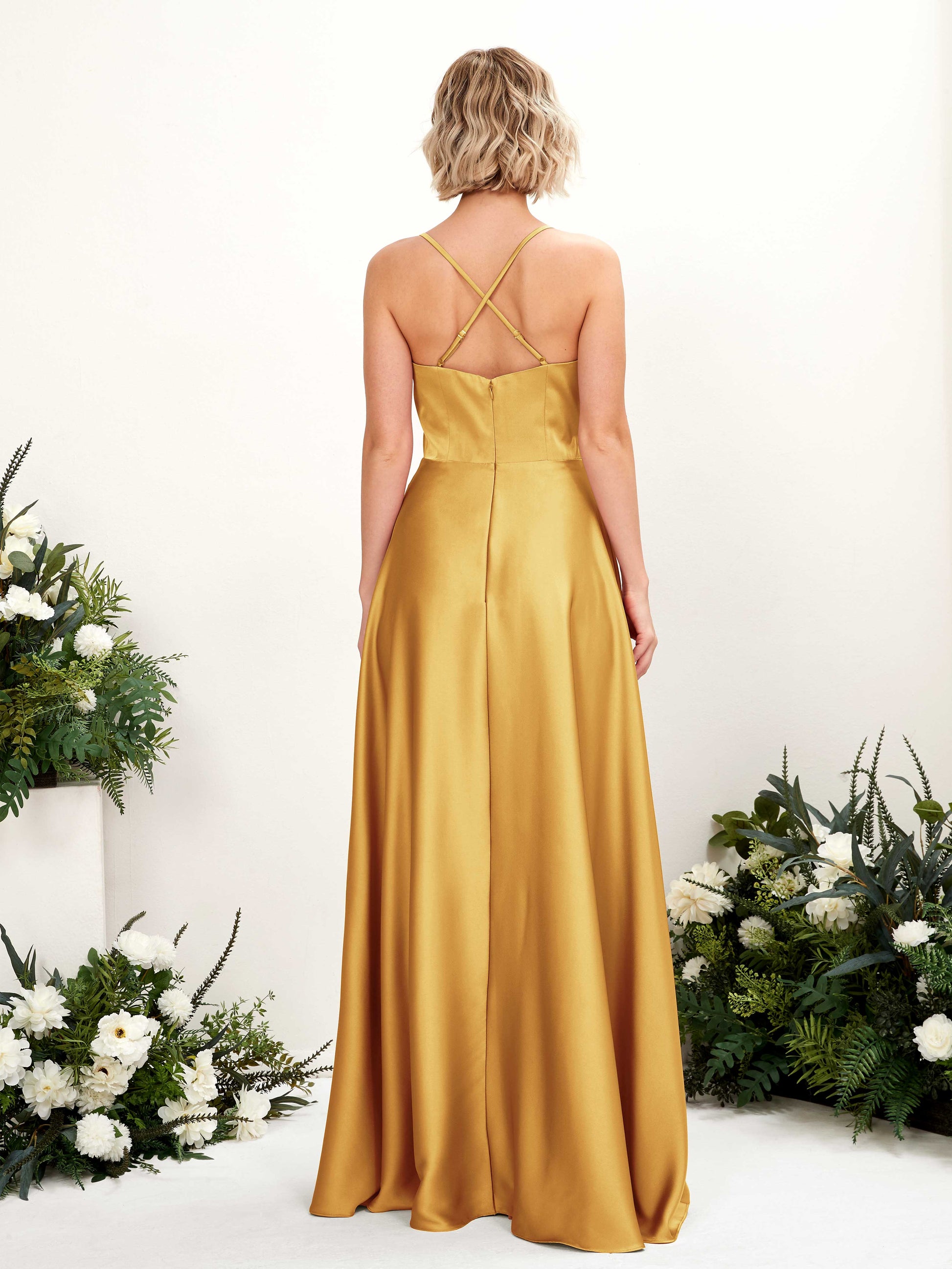 Lenoya Canary Satin Sleeveless Maxi Dress