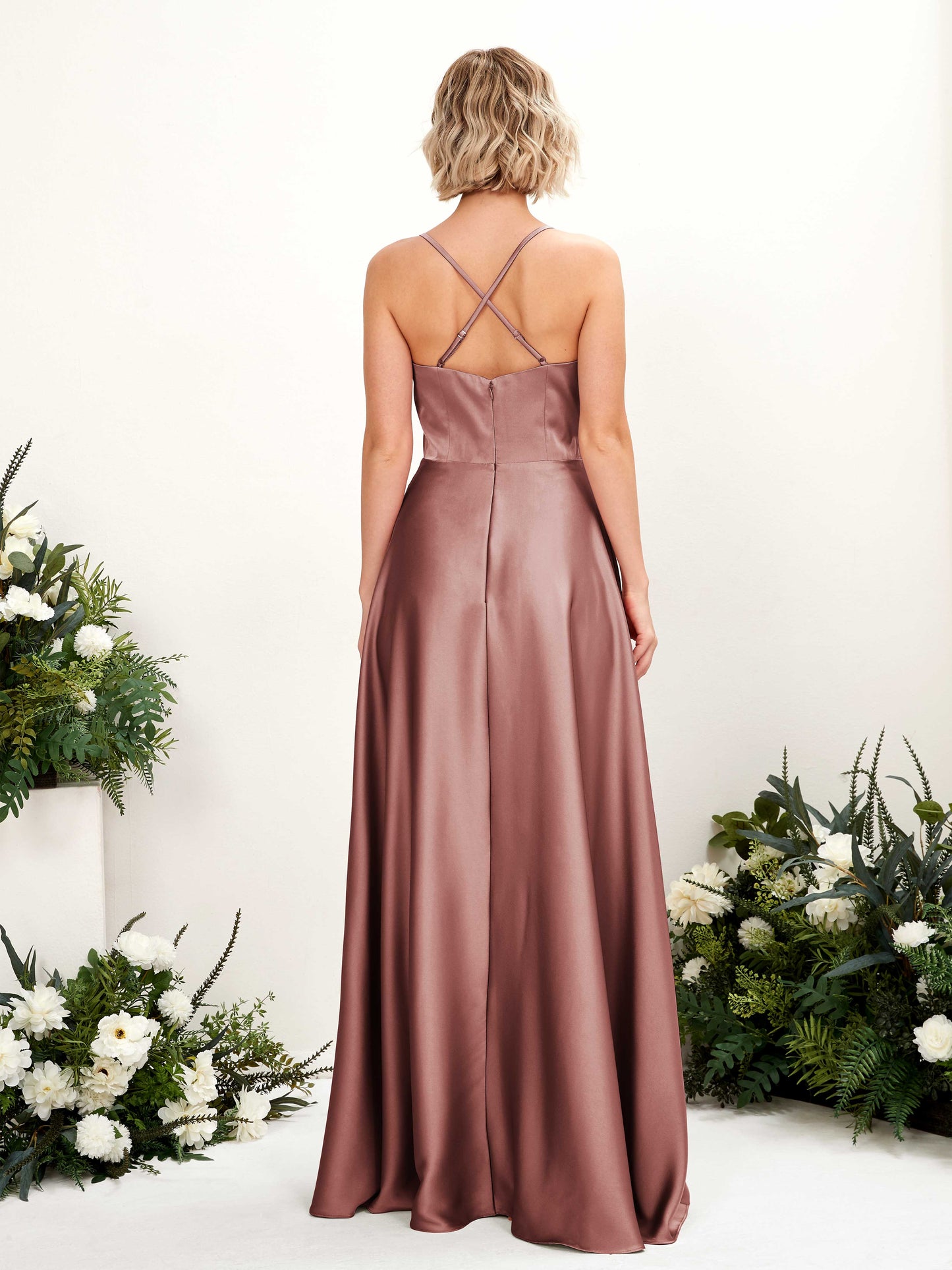 Lenoya Desert Rose Satin Sleeveless Maxi Dress