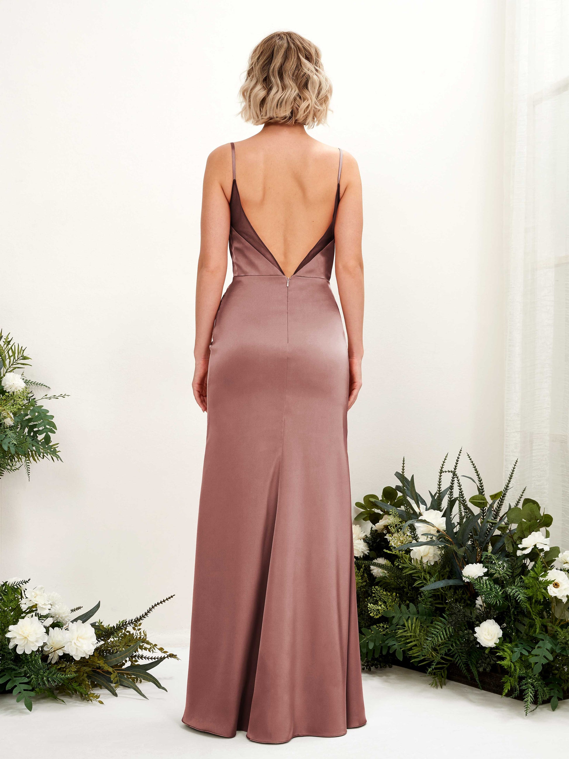 Letitia Desert Rose Satin Sleeveless Maxi Dress