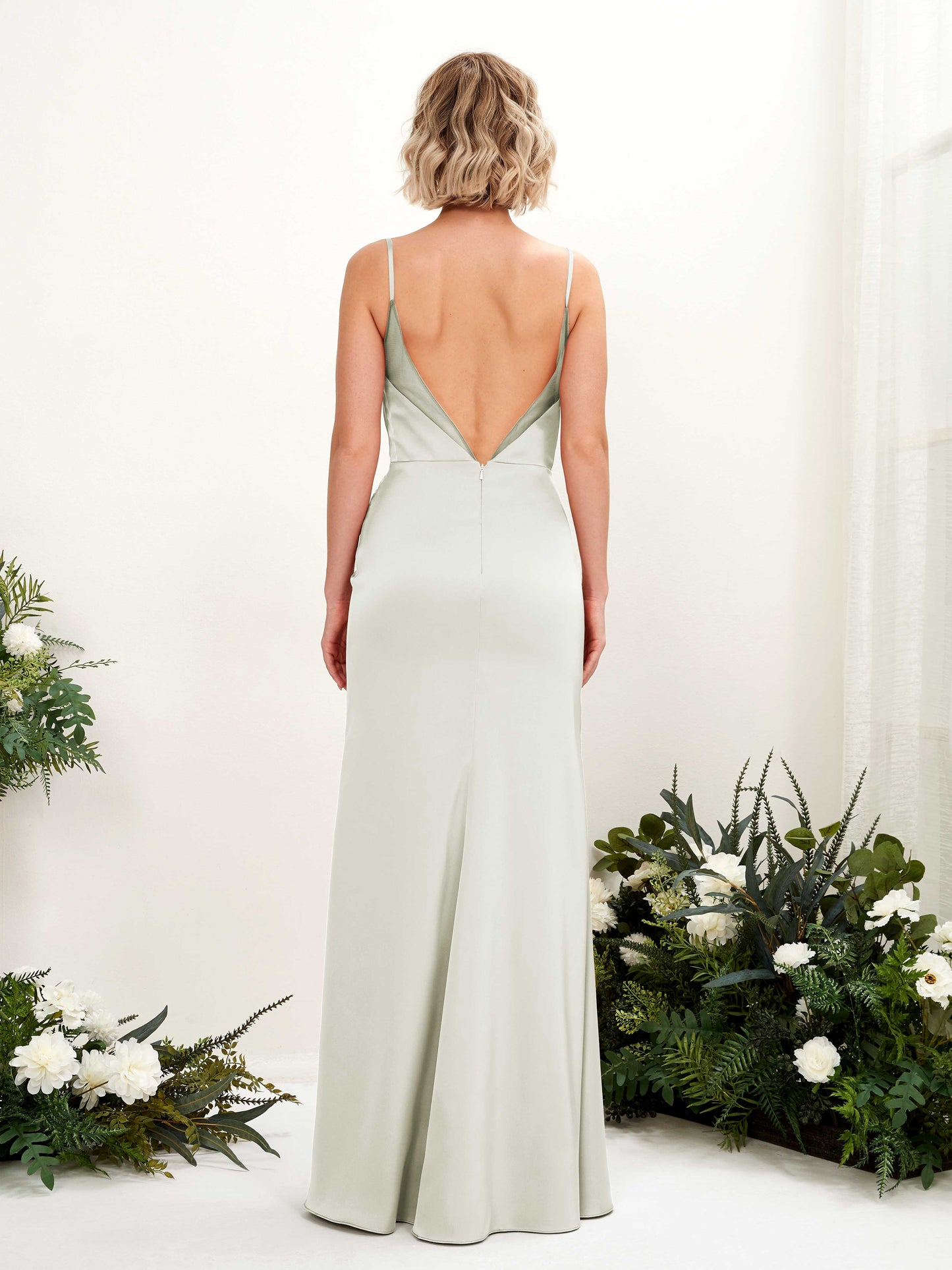 Letitia Ivory Satin Sleeveless Maxi Dress