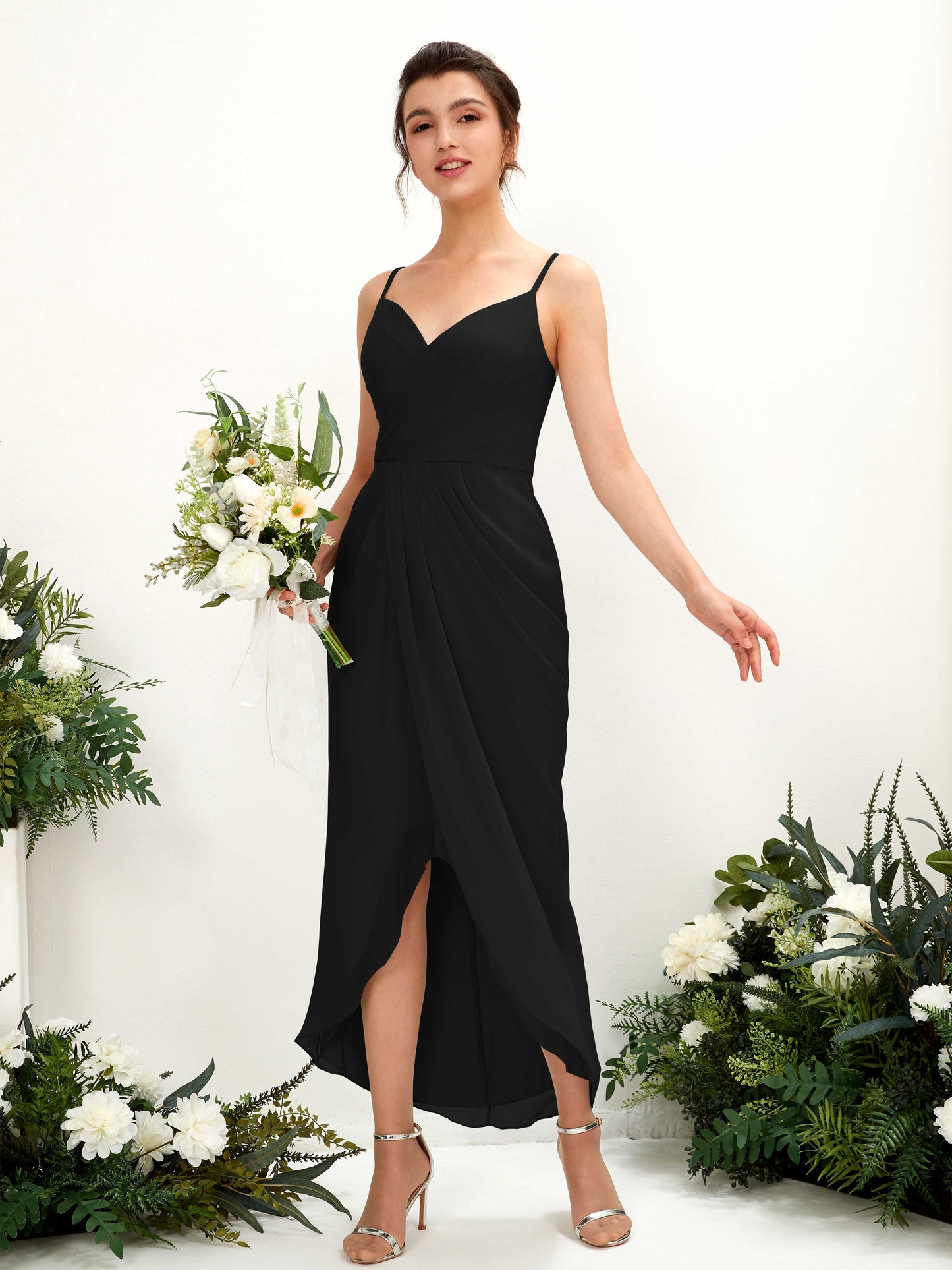 Liliane Black Sleeveless Midi Dress