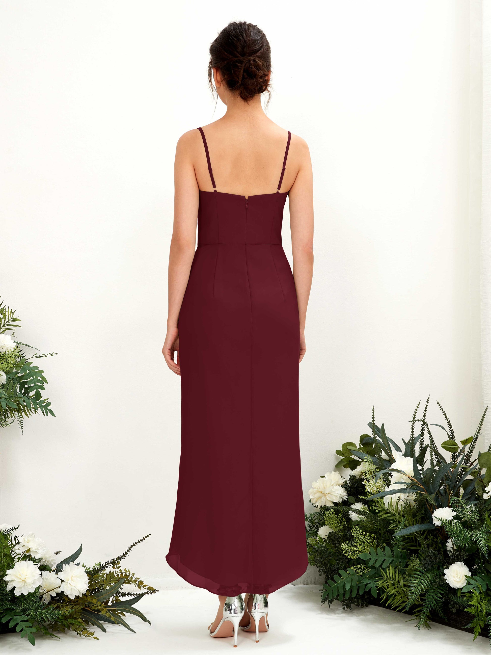 Liliane Burgundy Sleeveless Midi Dress