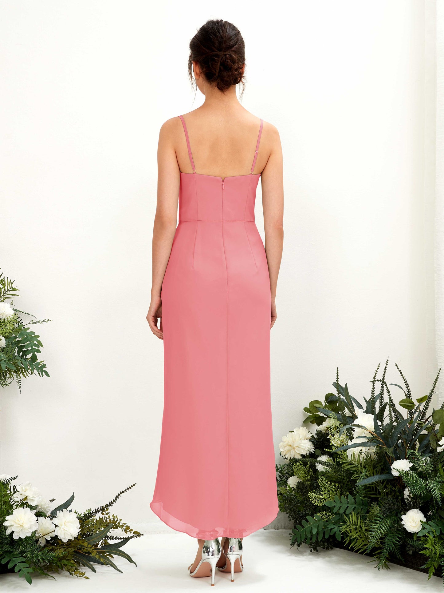 Liliane Coral Pink Sleeveless Midi Dress