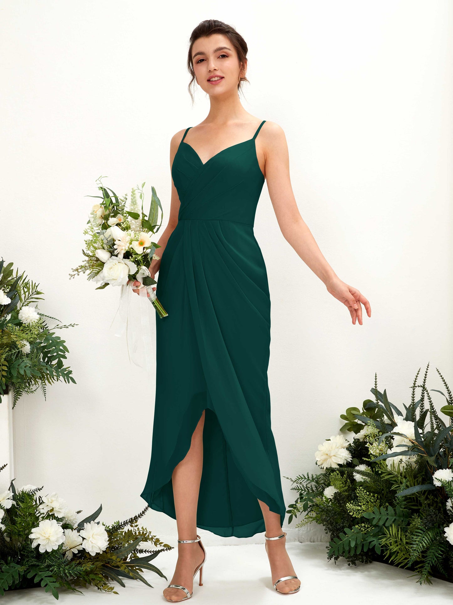 Liliane Dark Emerald Sleeveless Midi Dress