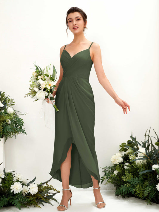 Liliane Martini Olive Sleeveless Midi Dress