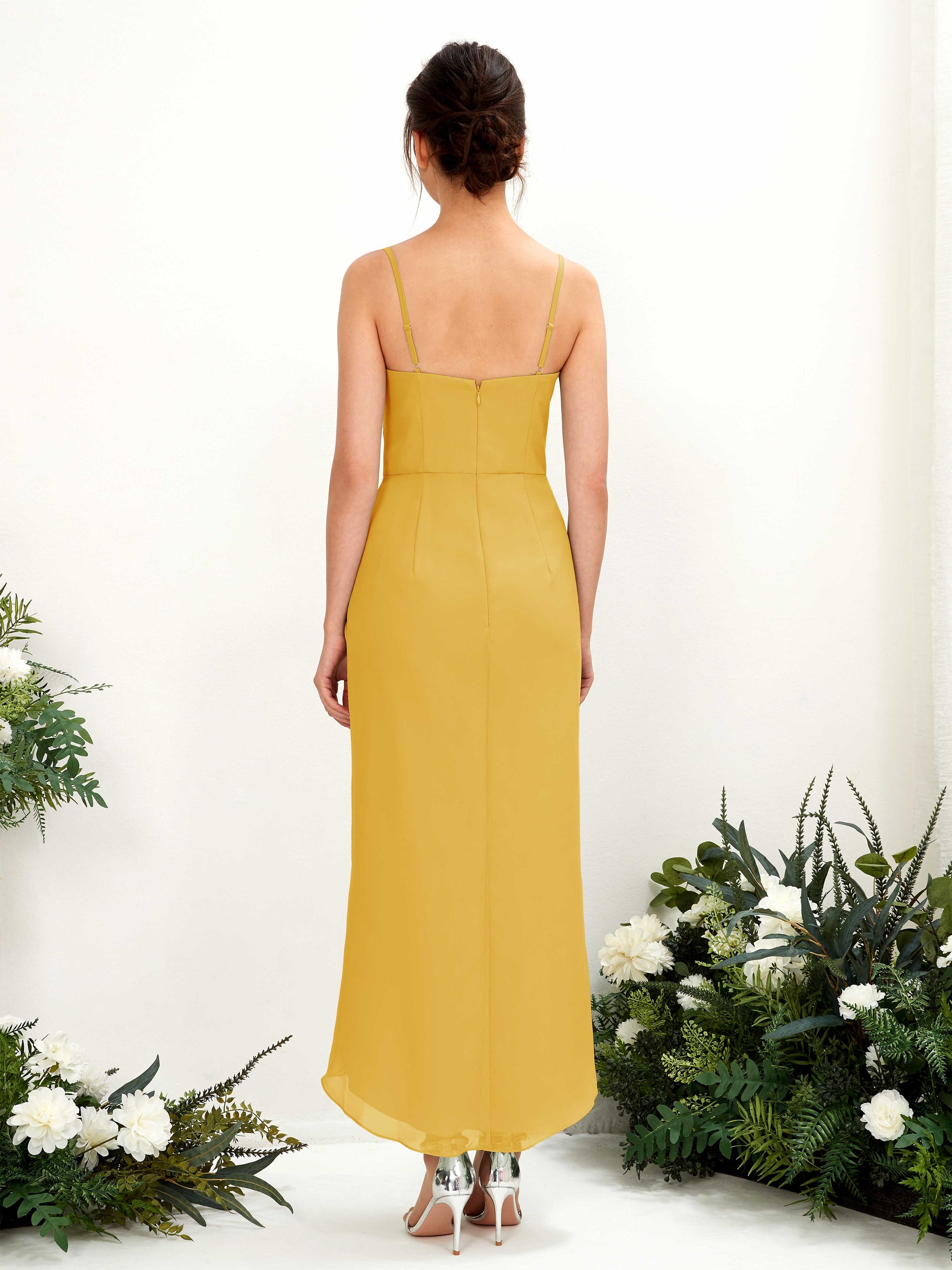 Liliane Mustard Yellow Sleeveless Midi Dress