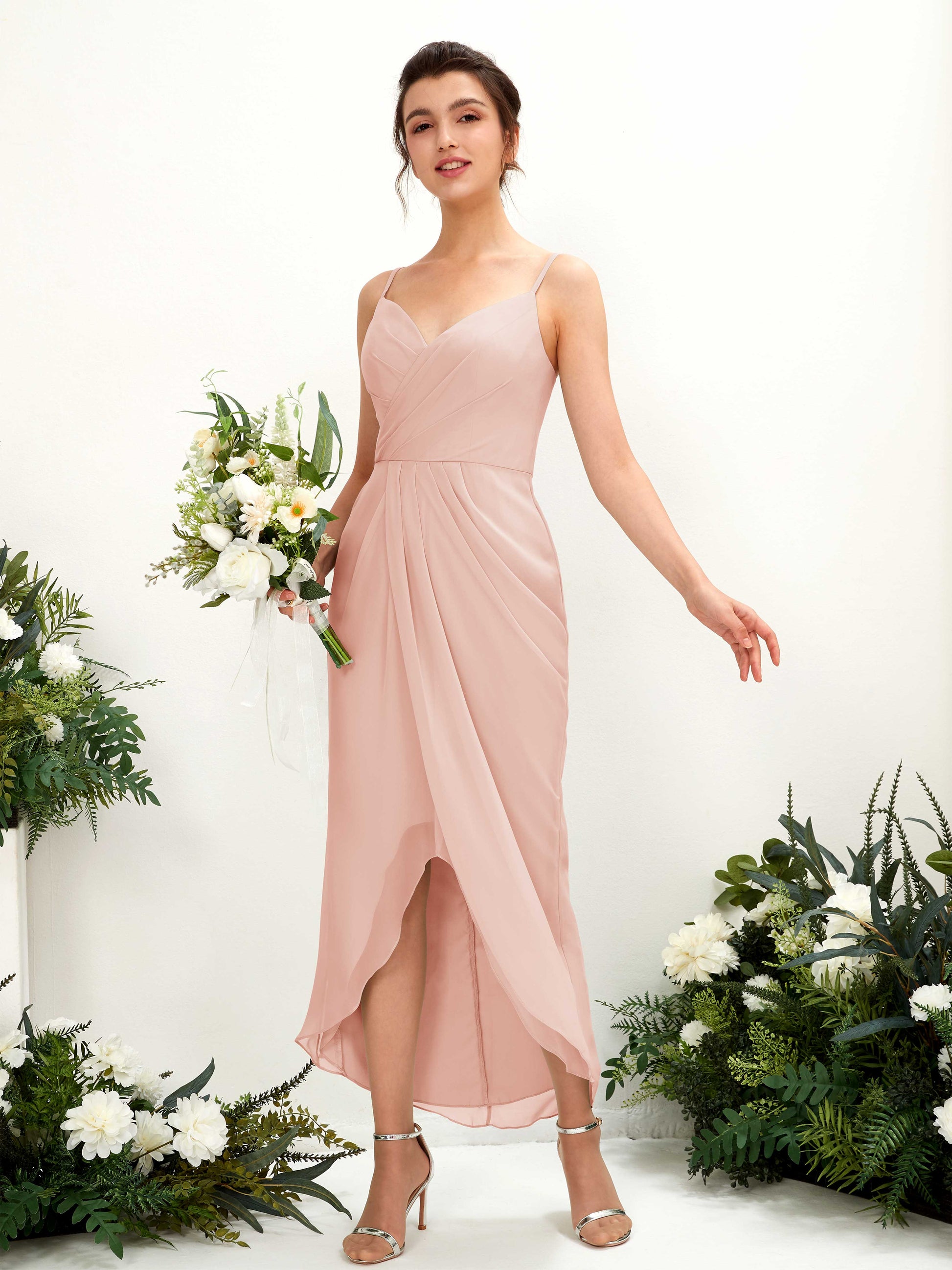 Liliane Pearl Pink Sleeveless Midi Dress