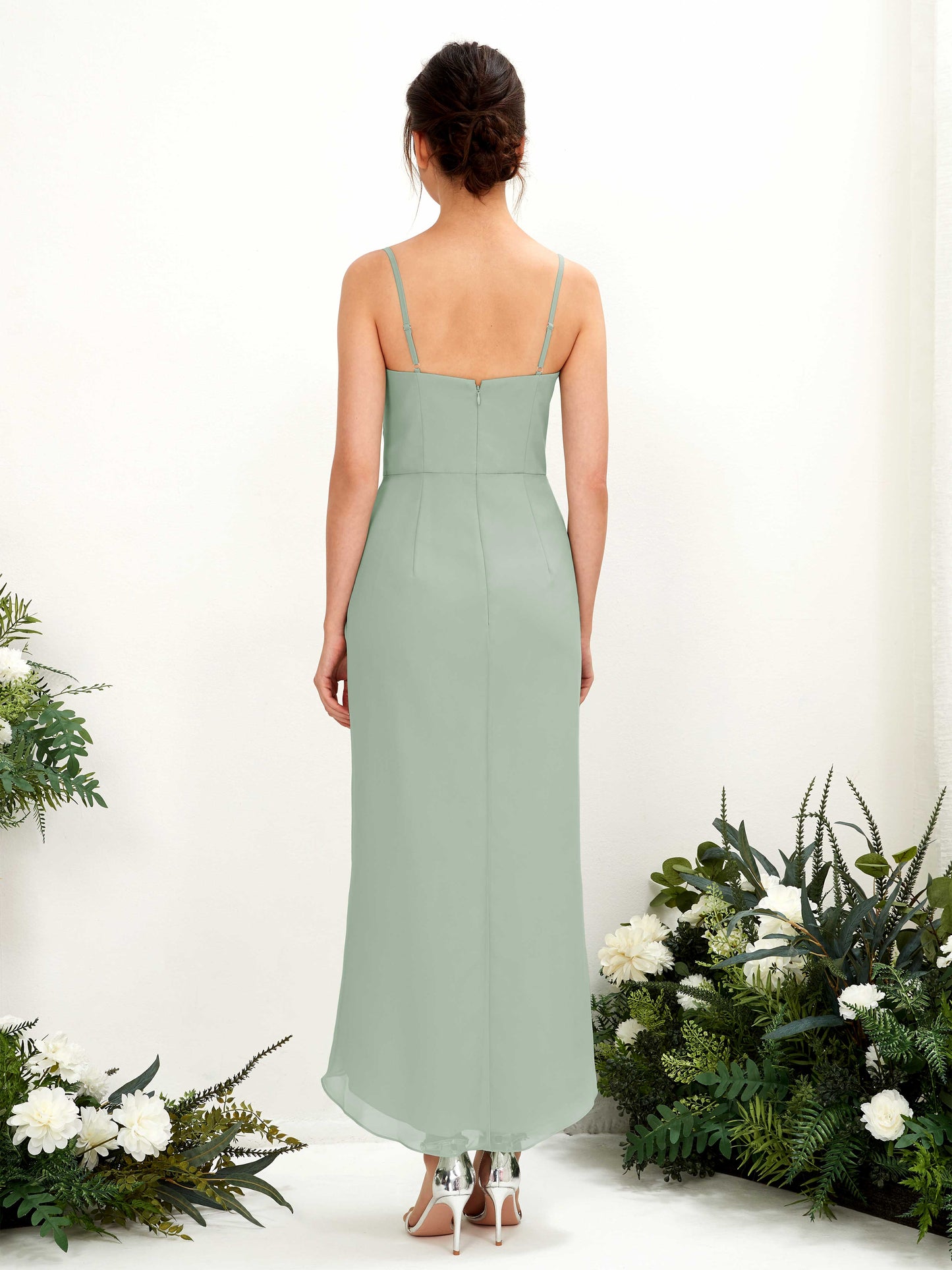 Liliane Sage Green Sleeveless Midi Dress