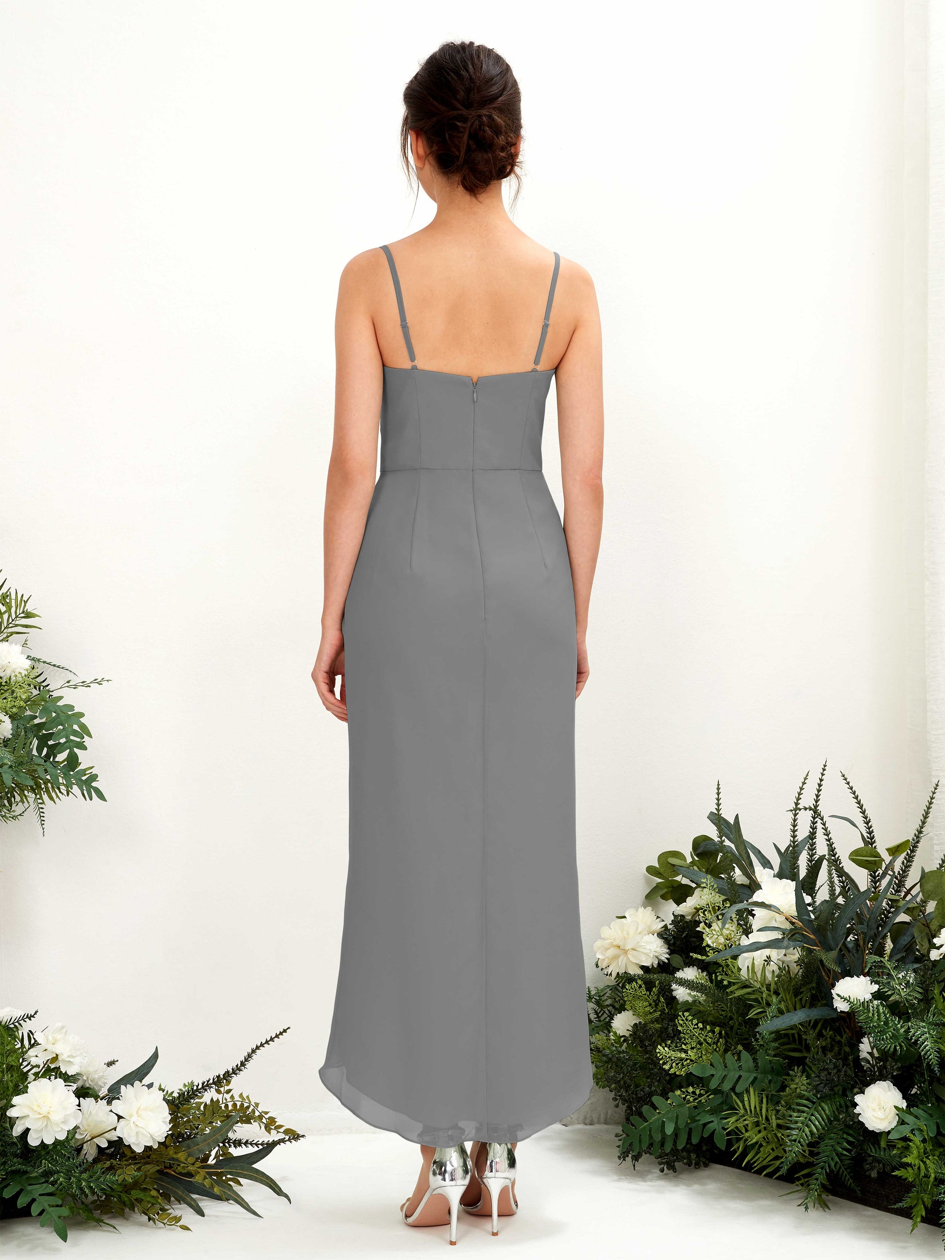 Liliane Steel Gray Sleeveless Midi Dress