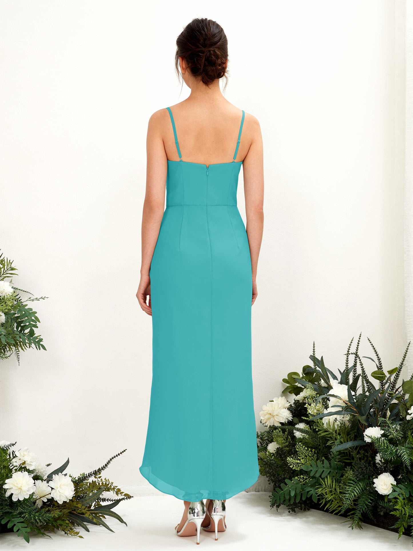 Liliane Turquoise Sleeveless Midi Dress