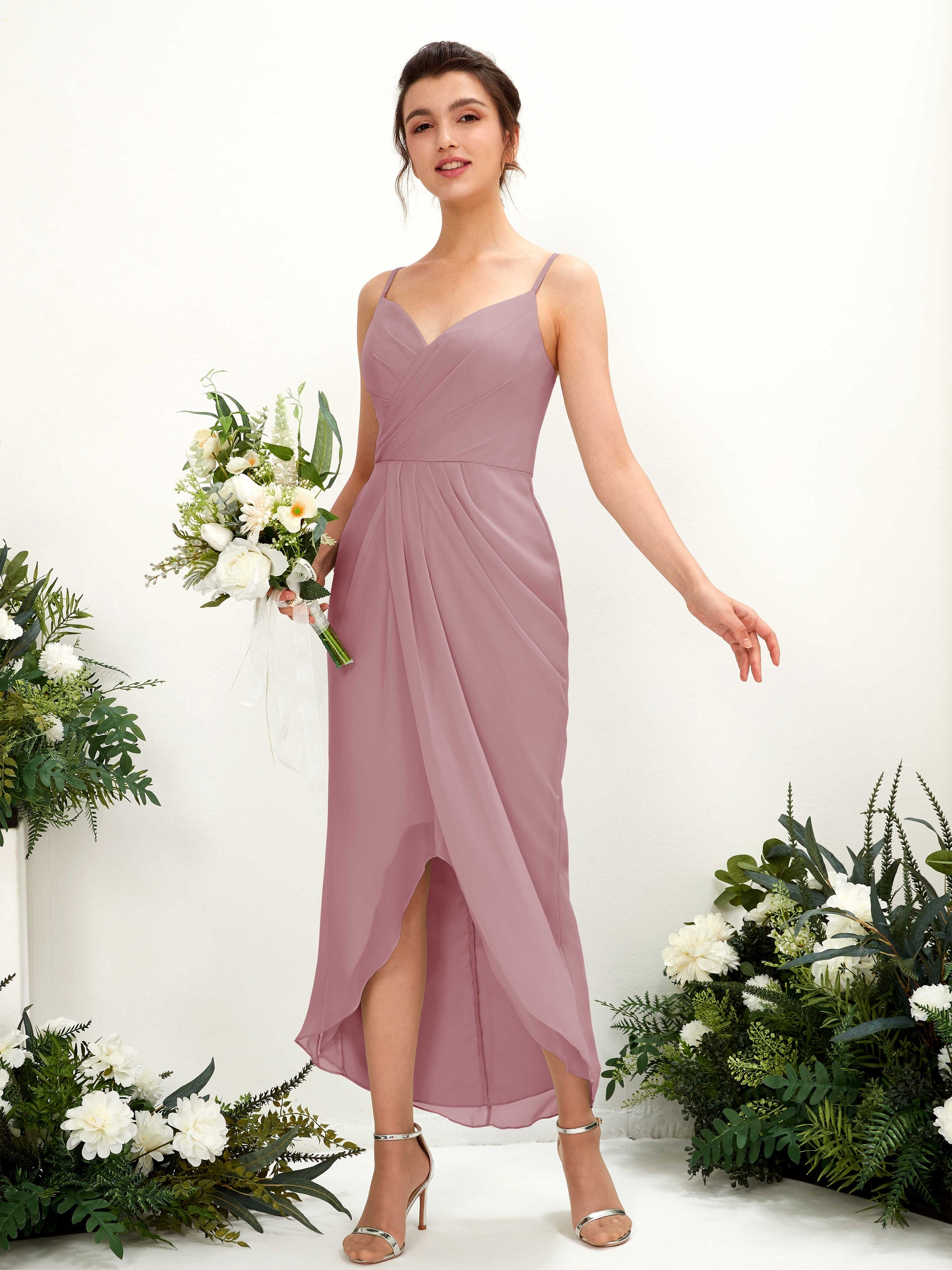 Liliane Vintage Mauve Sleeveless Midi Dress