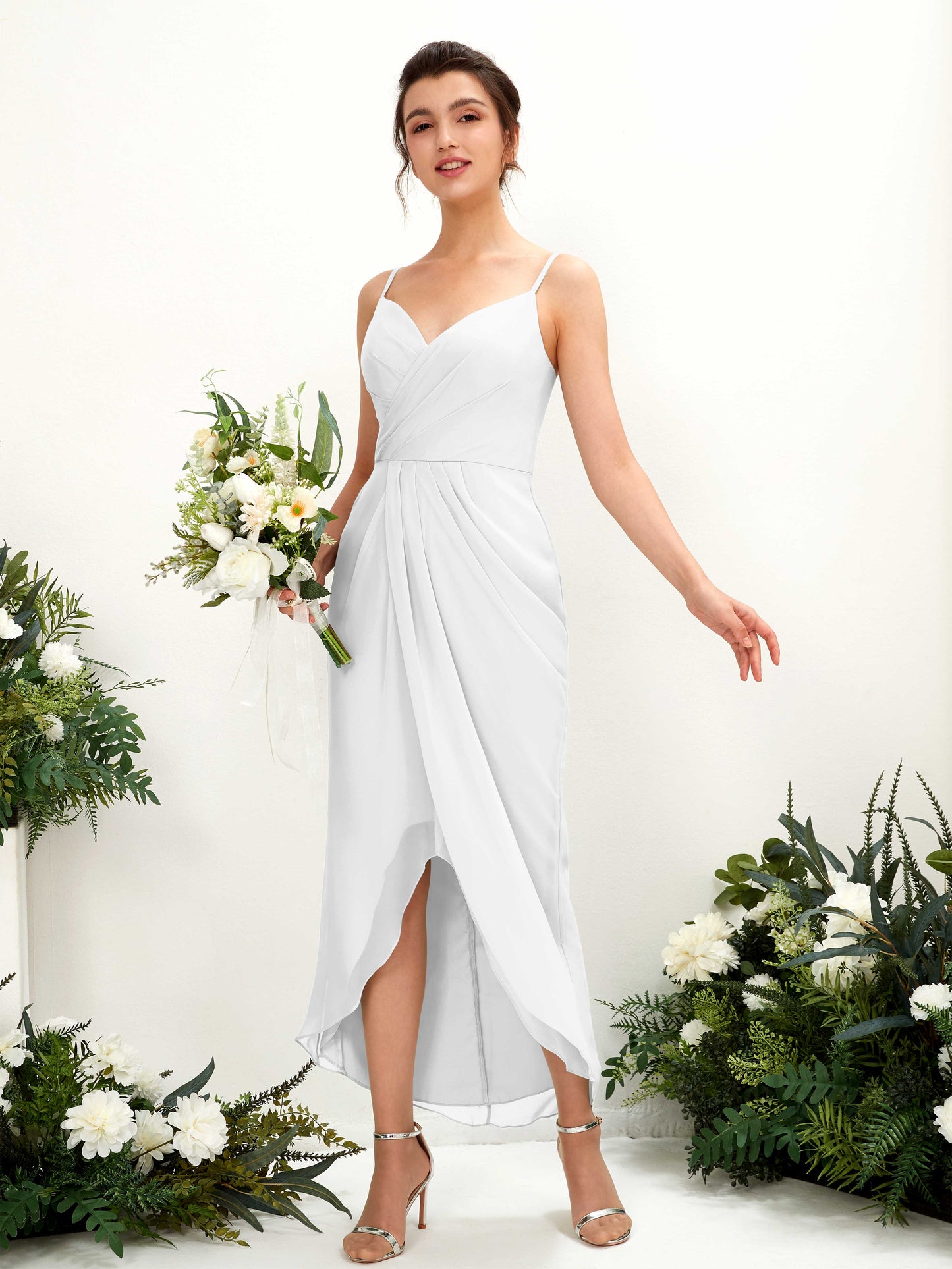 Liliane White Sleeveless Midi Dress