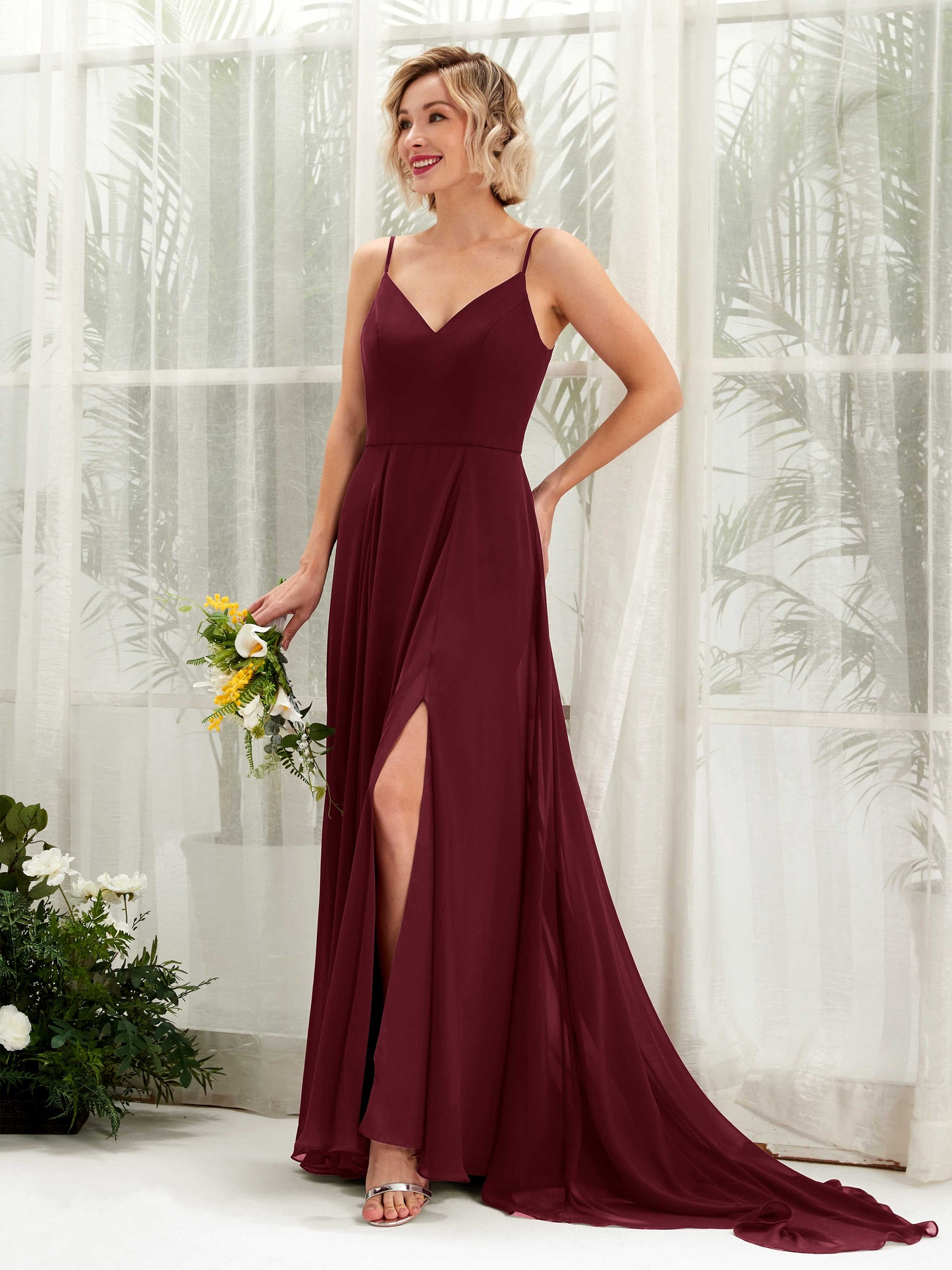 Mana Burgundy Sleeveless Maxi Dress