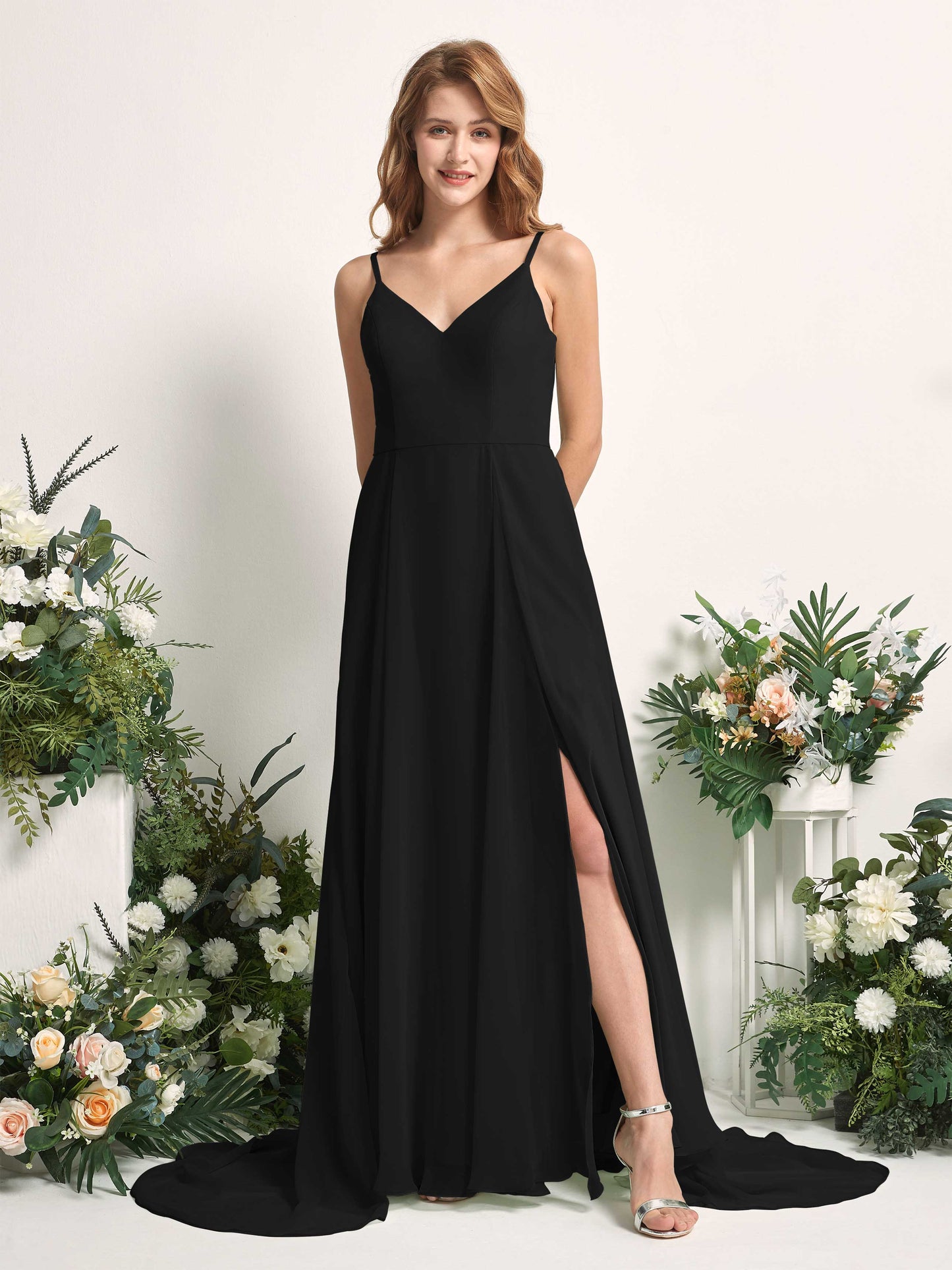 Marcia Black Sleeveless Maxi Dress