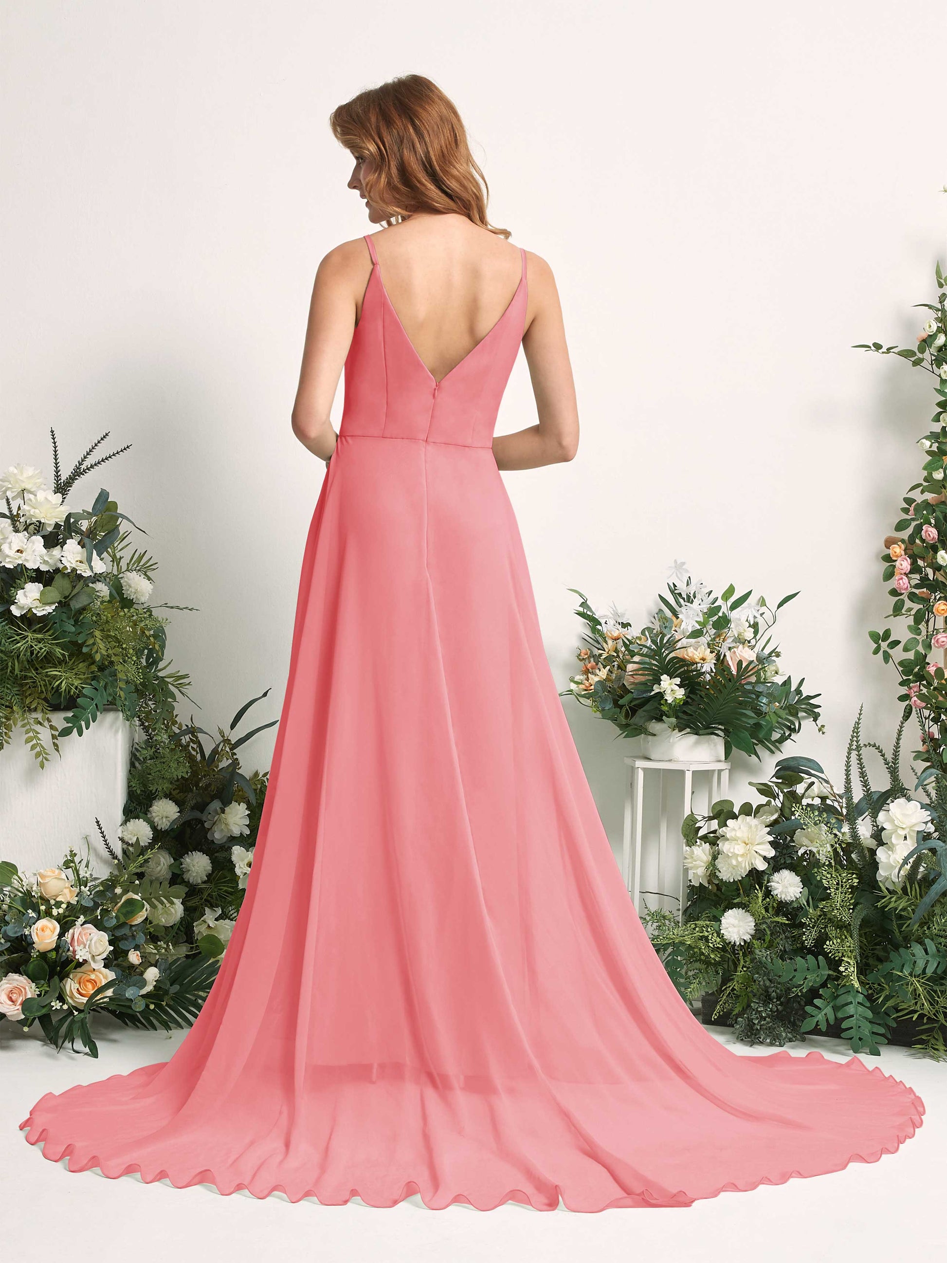 Marcia Coral Pink Sleeveless Maxi Dress