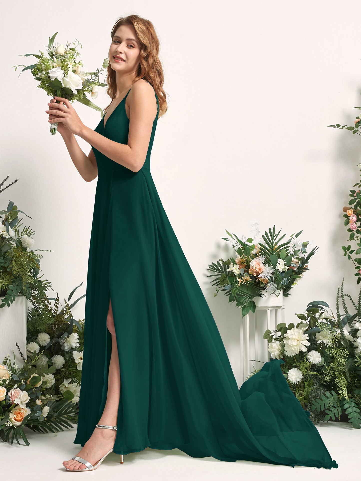 Marcia Dark Emerald Sleeveless Maxi Dress