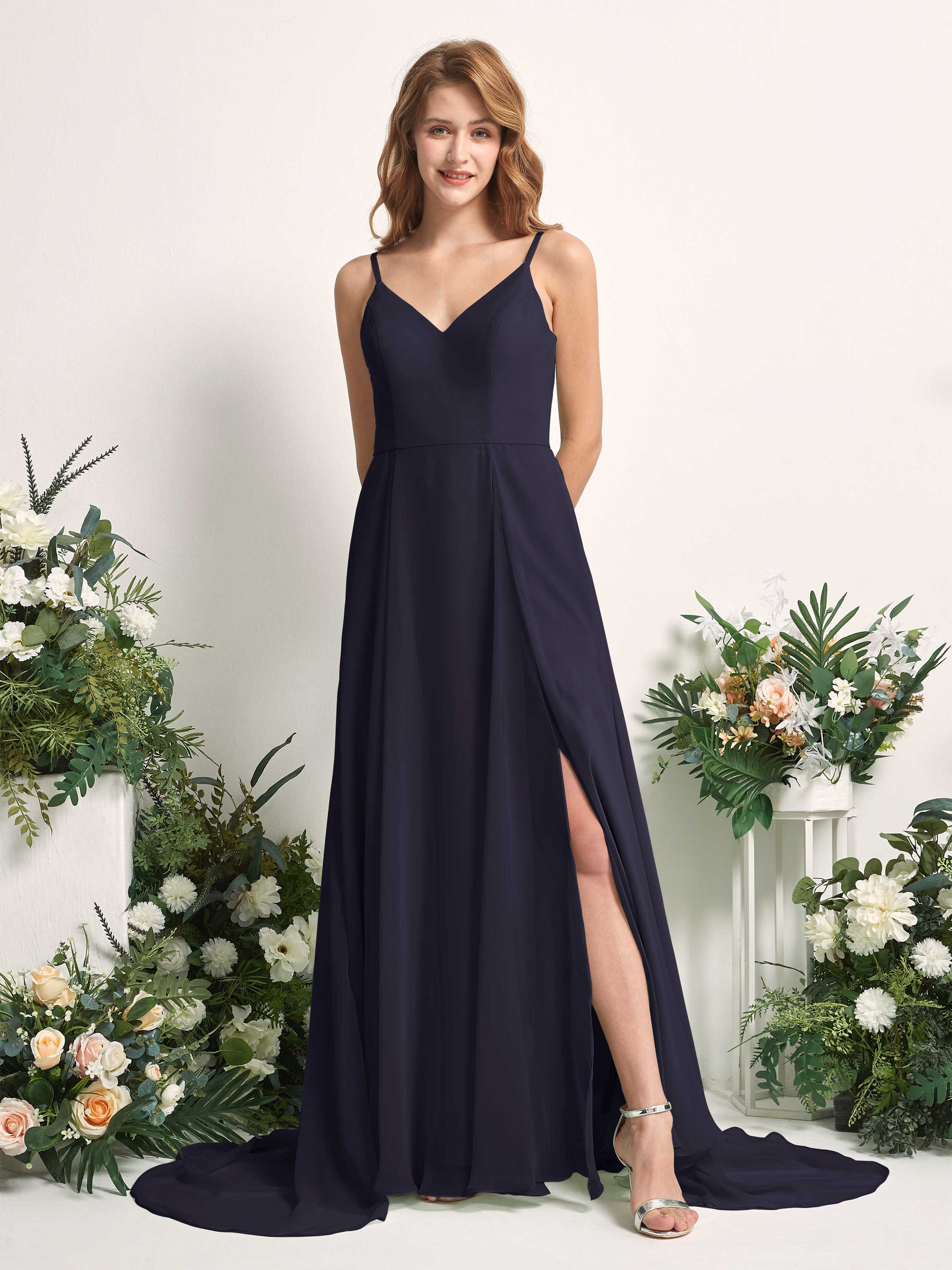 Marcia Dark Navy Sleeveless Maxi Dress