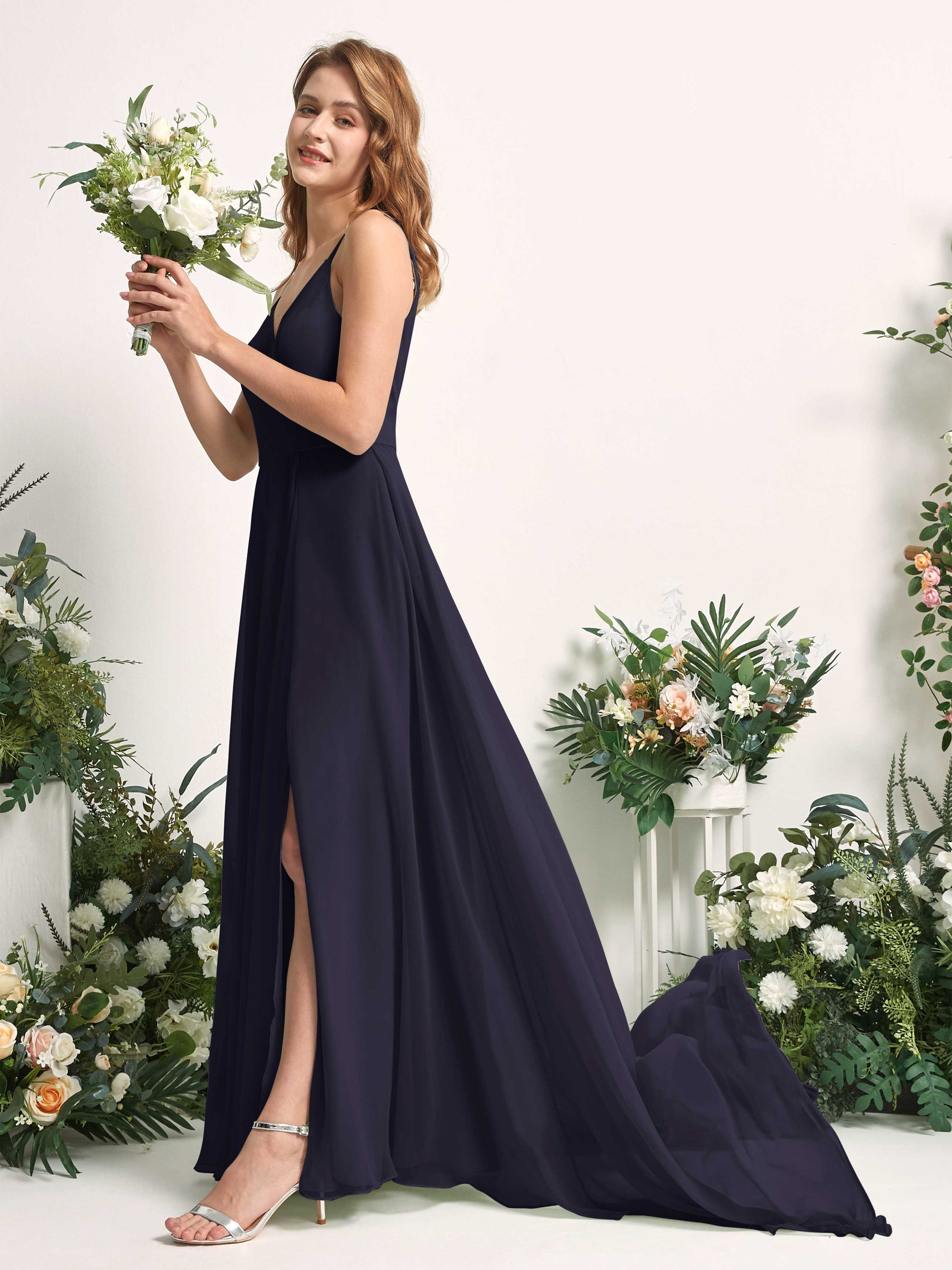 Marcia Dark Navy Sleeveless Maxi Dress