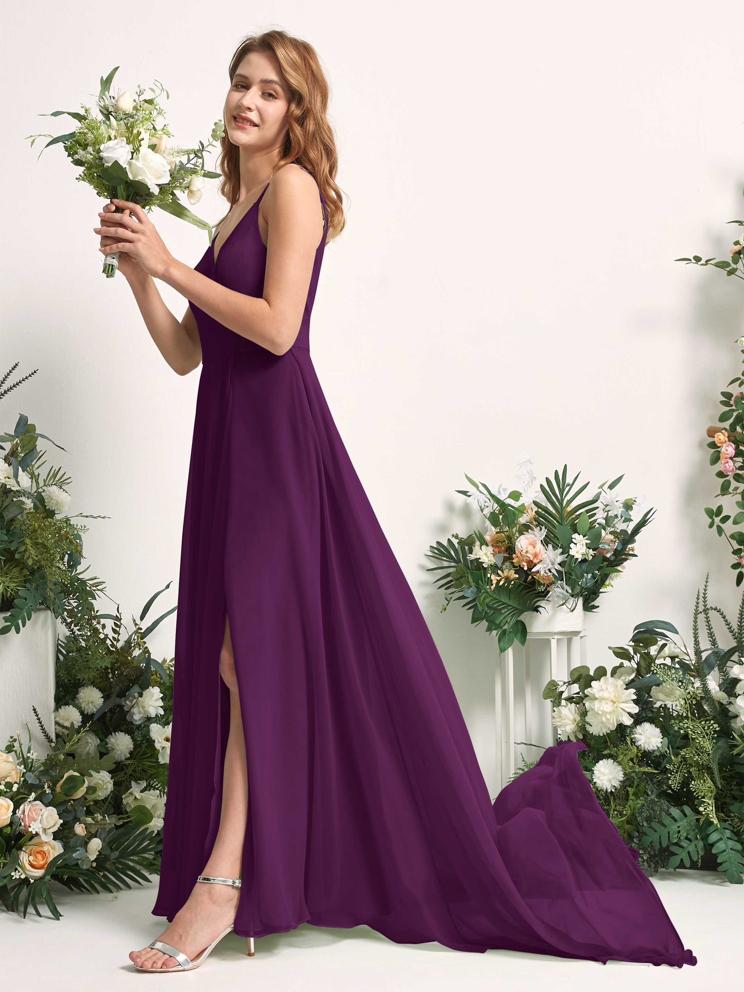 Marcia Grape Sleeveless Maxi Dress