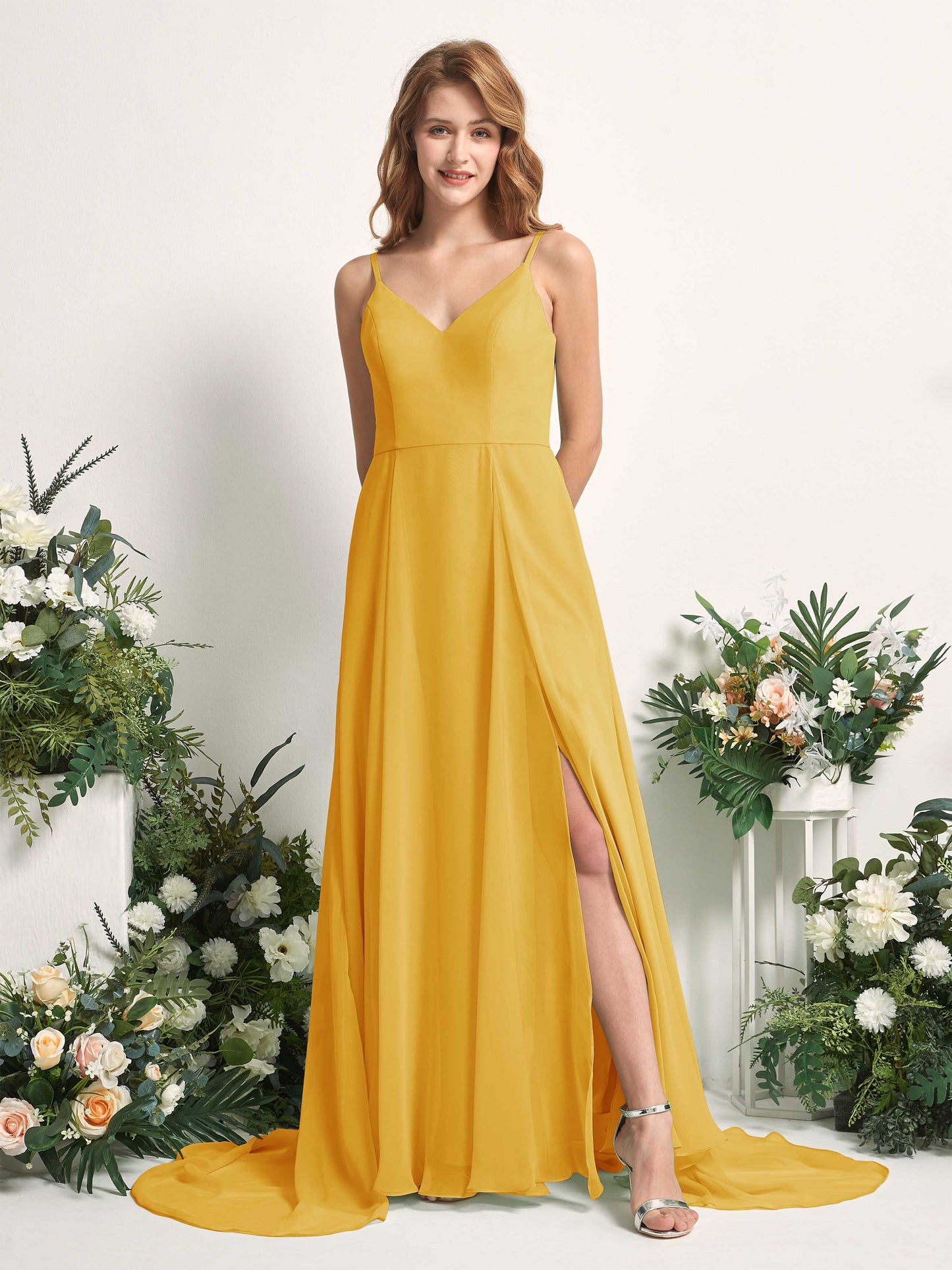 Marcia Mustard Yellow Sleeveless Maxi Dress