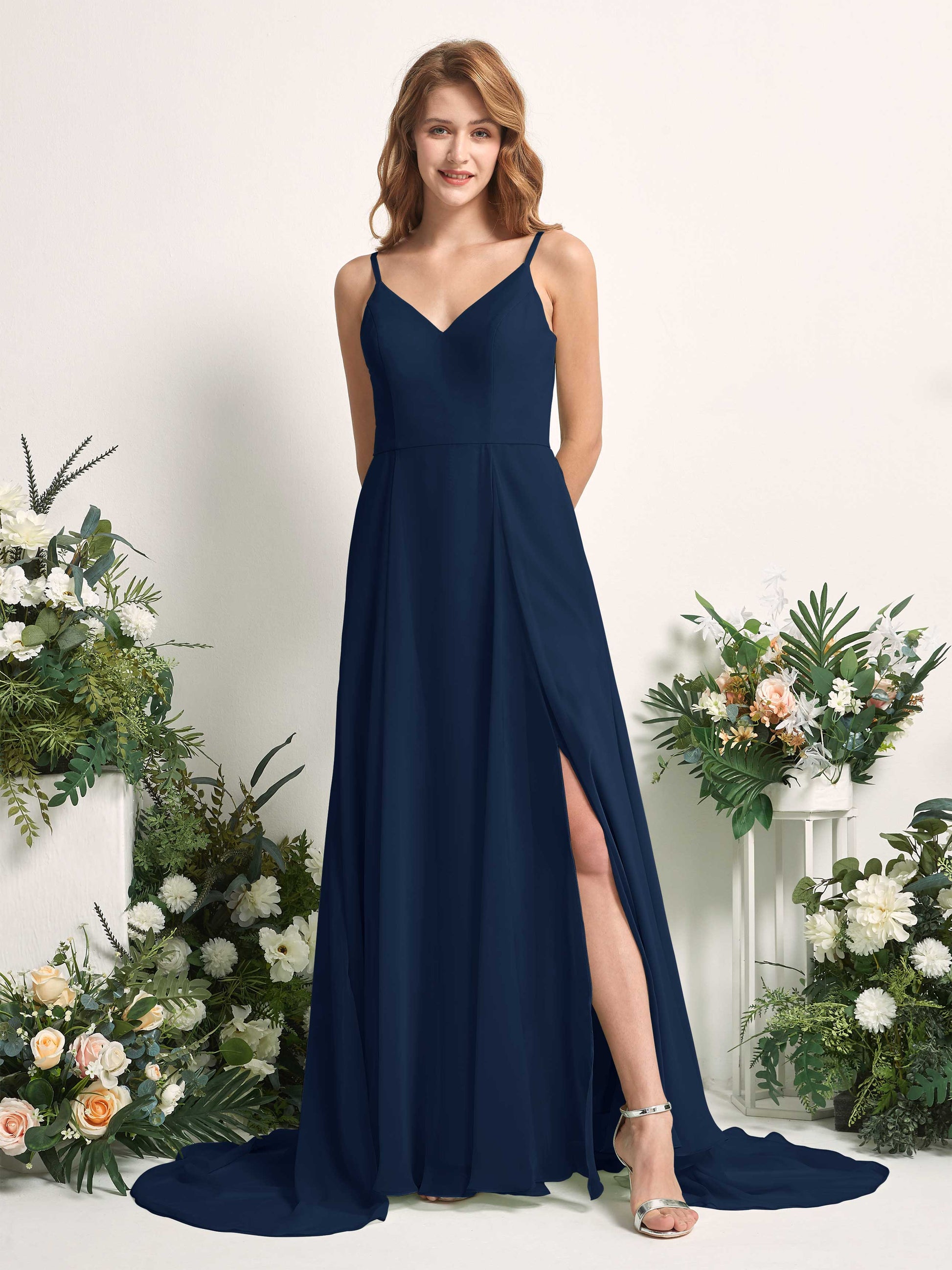 Marcia Navy Sleeveless Maxi Dress