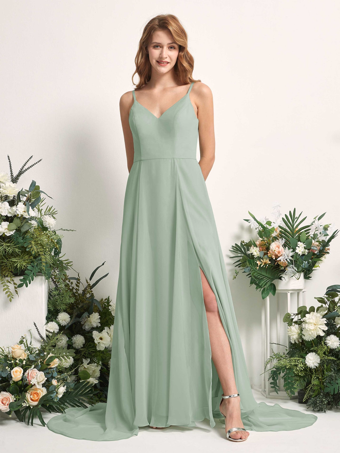 Marcia Sage Green Sleeveless Maxi Dress