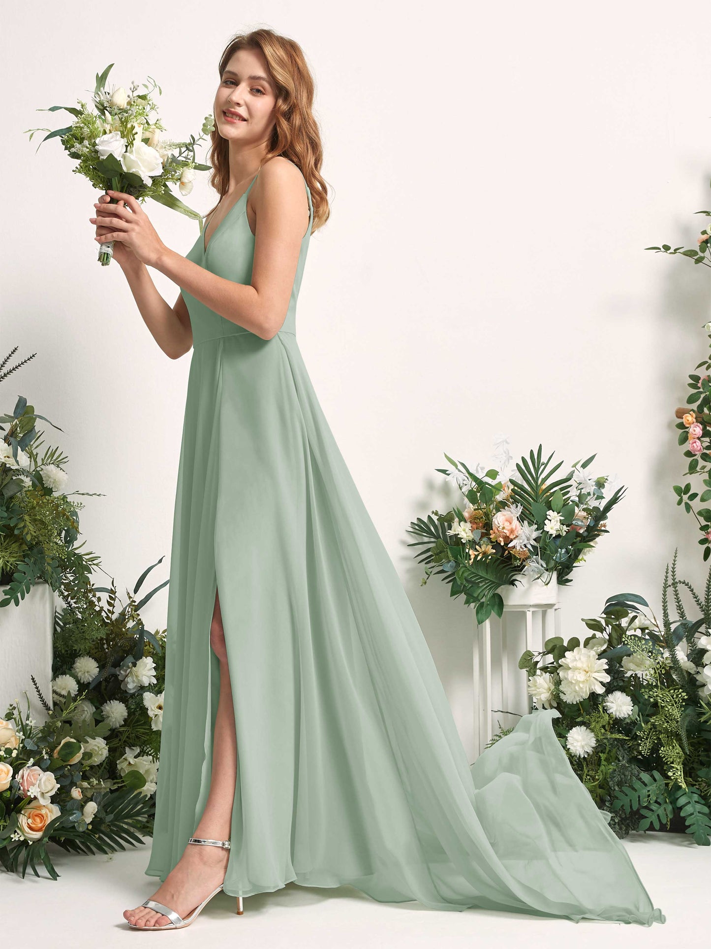 Marcia Sage Green Sleeveless Maxi Dress