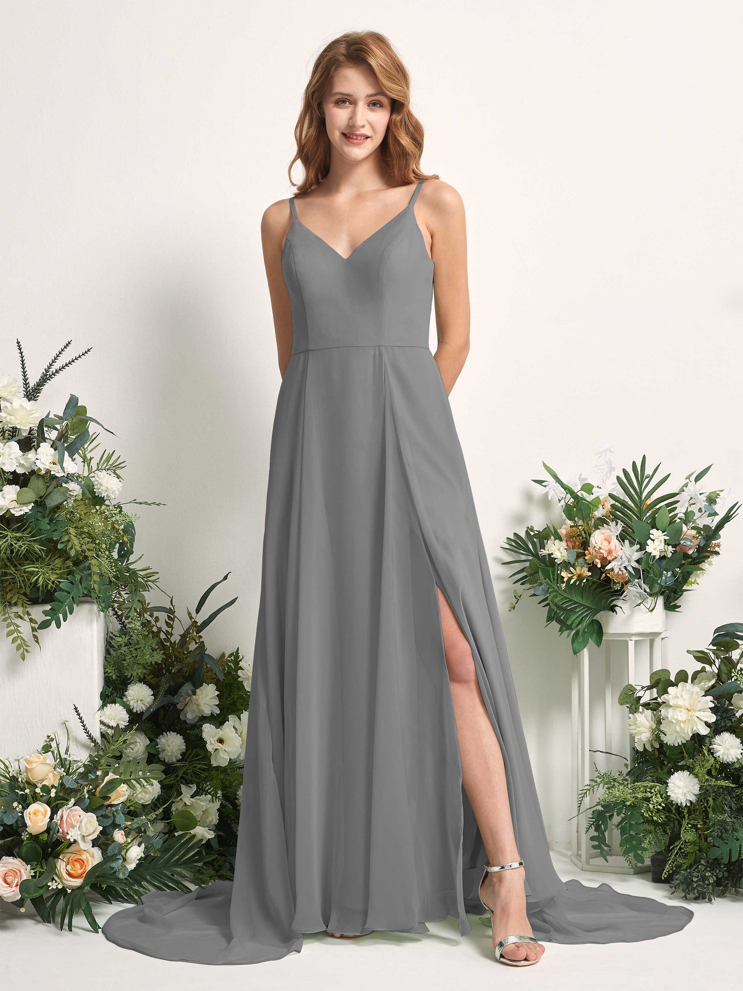 Marcia Steel Gray Sleeveless Maxi Dress