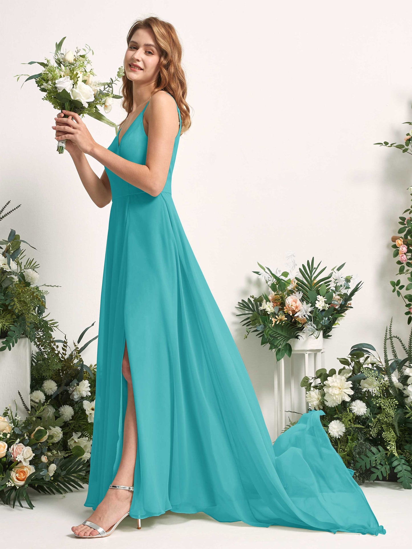 Marcia Turquoise Sleeveless Maxi Dress