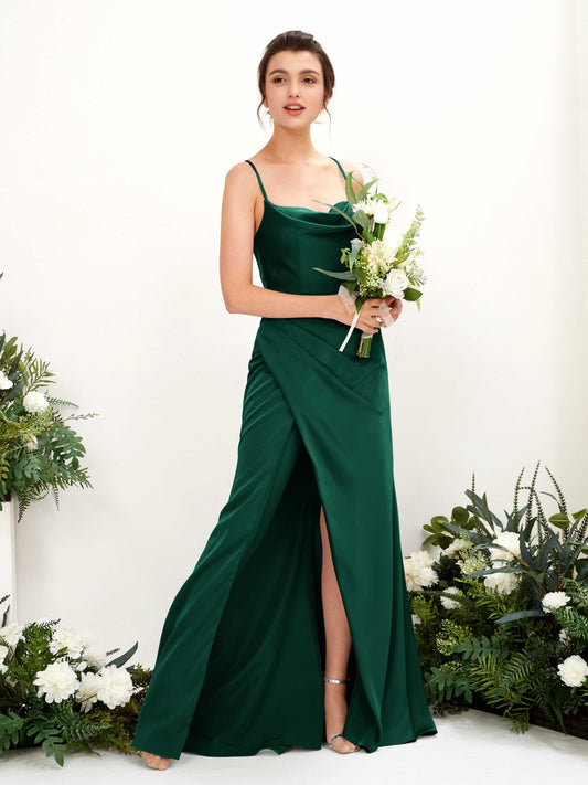 Mavis Hunter Green Satin Sleeveless Maxi Dress