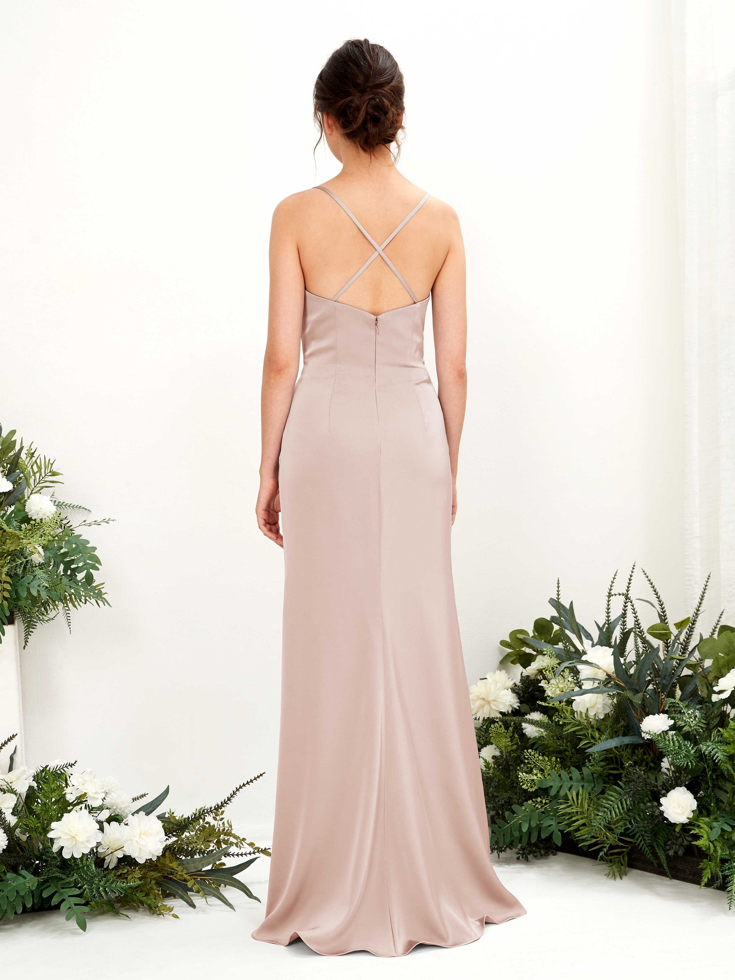 Mavis Pearl Pink Satin Sleeveless Maxi Dress