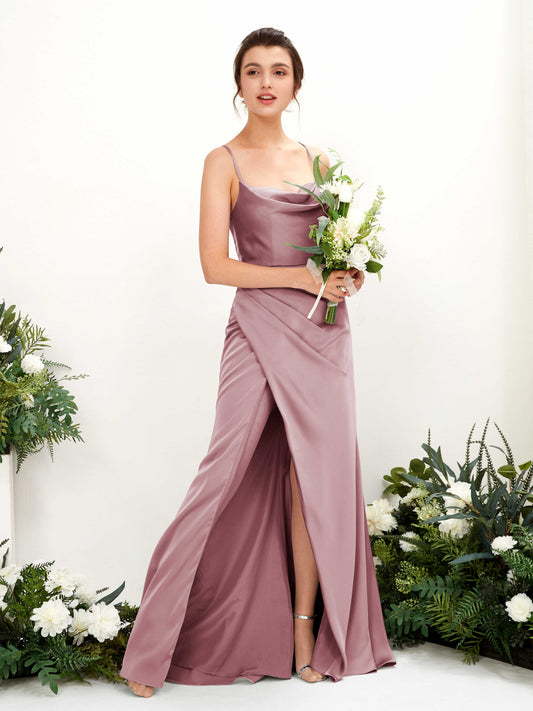 Mavis Rose Quartz Satin Sleeveless Maxi Dress