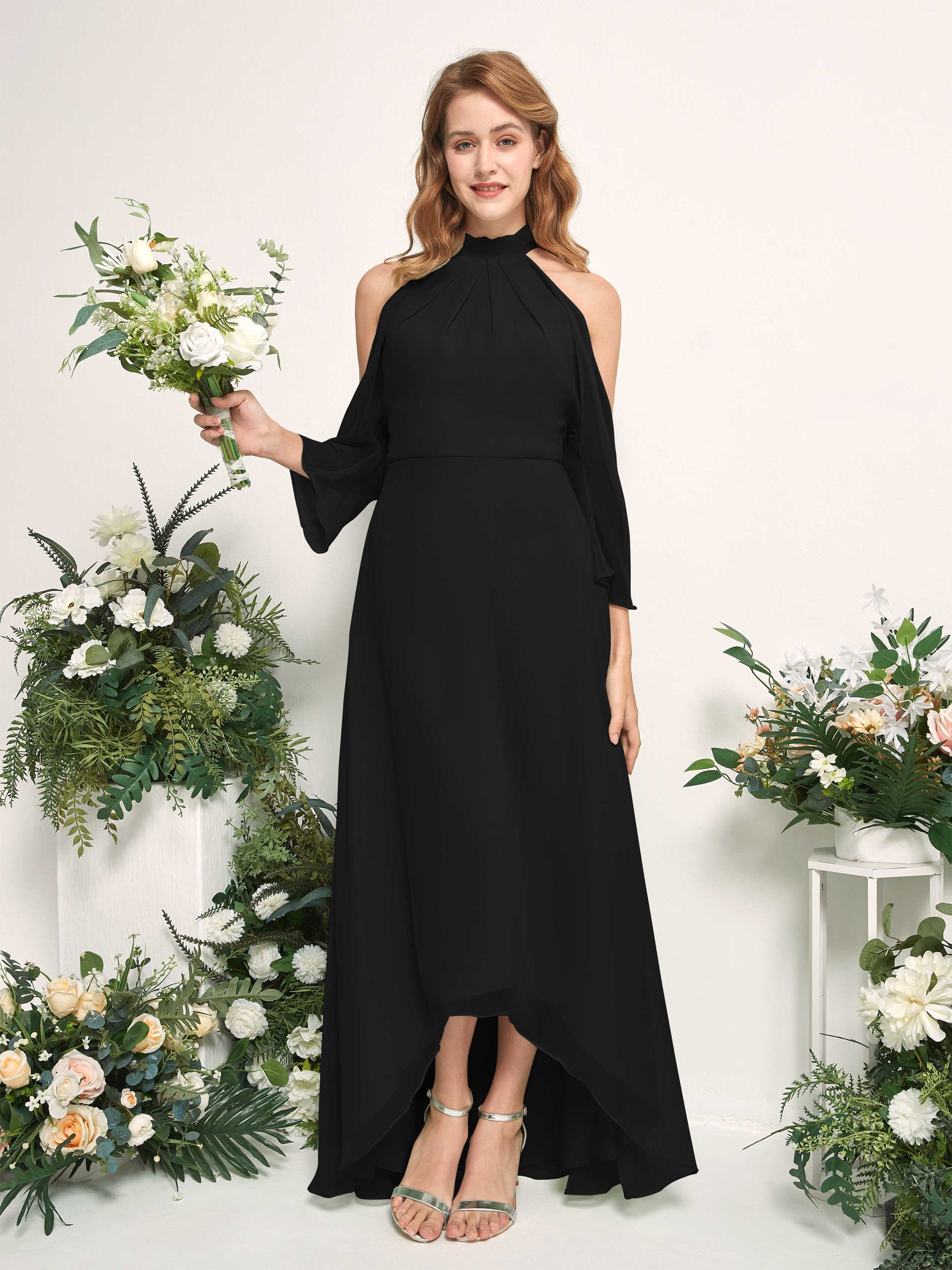 Maxine Black Halter Maxi Dress