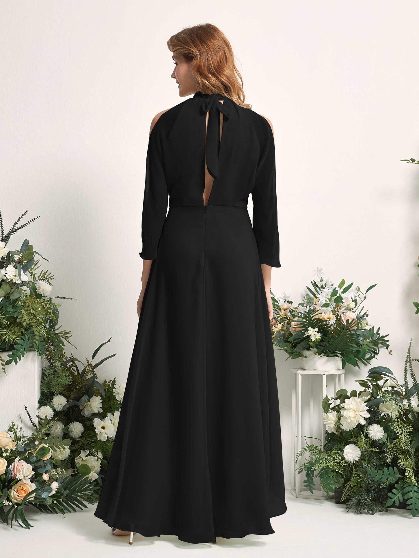 Maxine Black Halter Maxi Dress