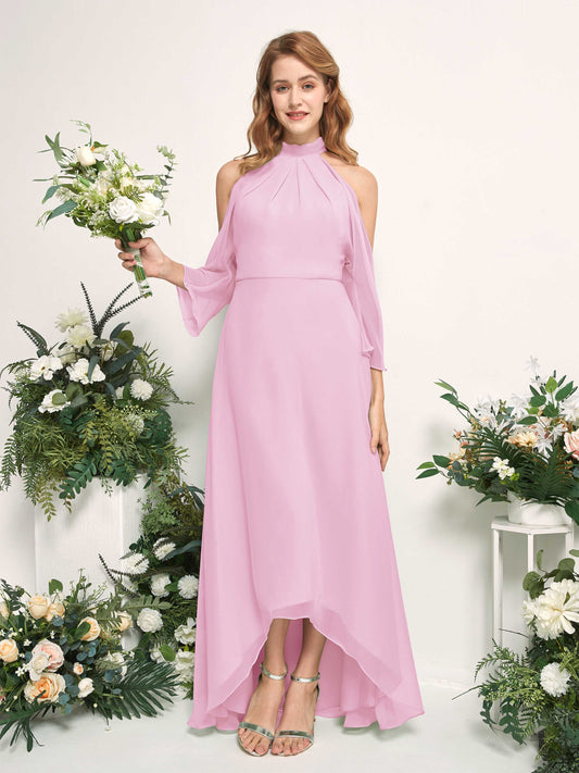 Maxine Candy Pink Halter Maxi Dress