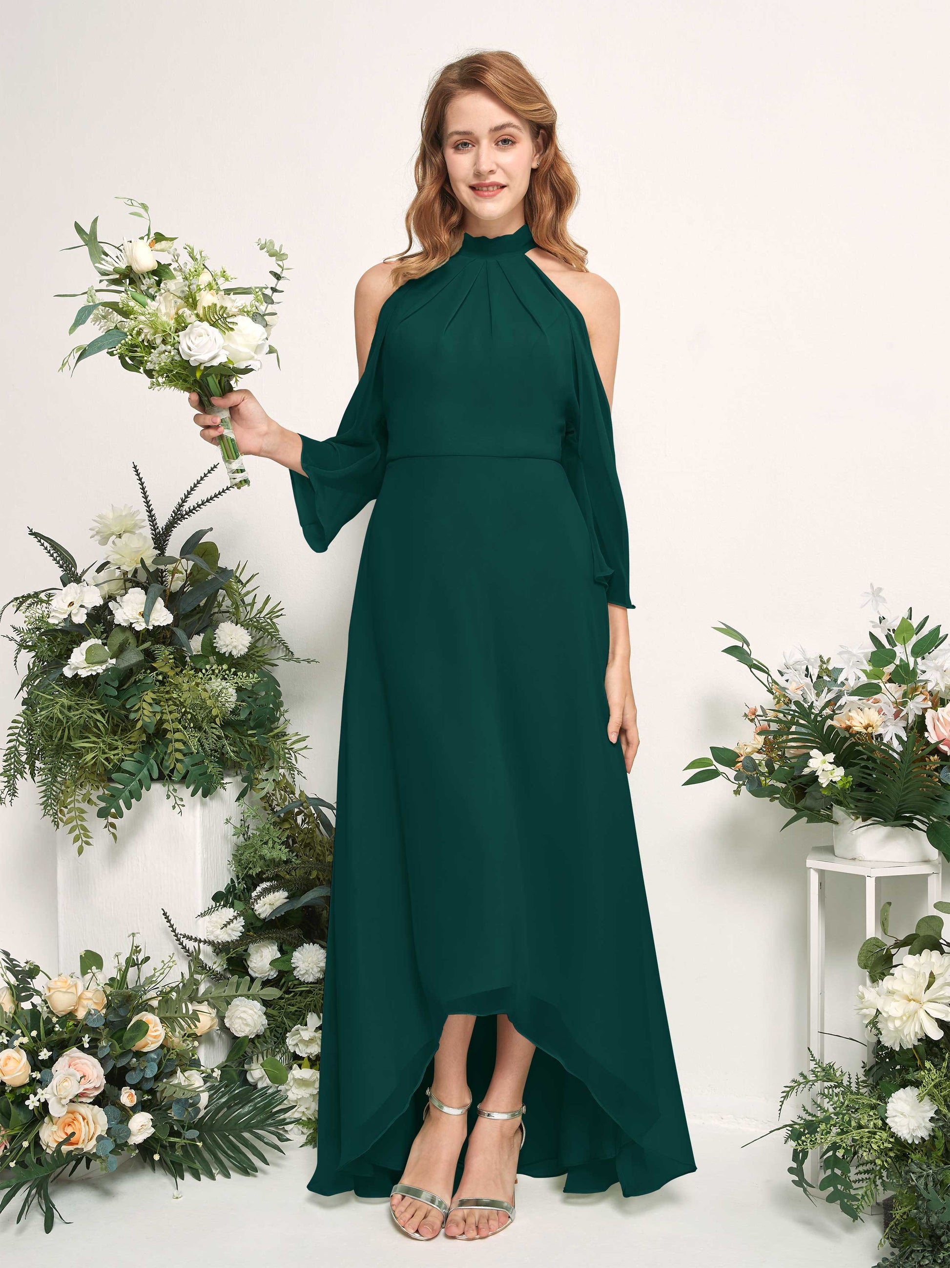 Maxine Dark Emerald Halter Maxi Dress