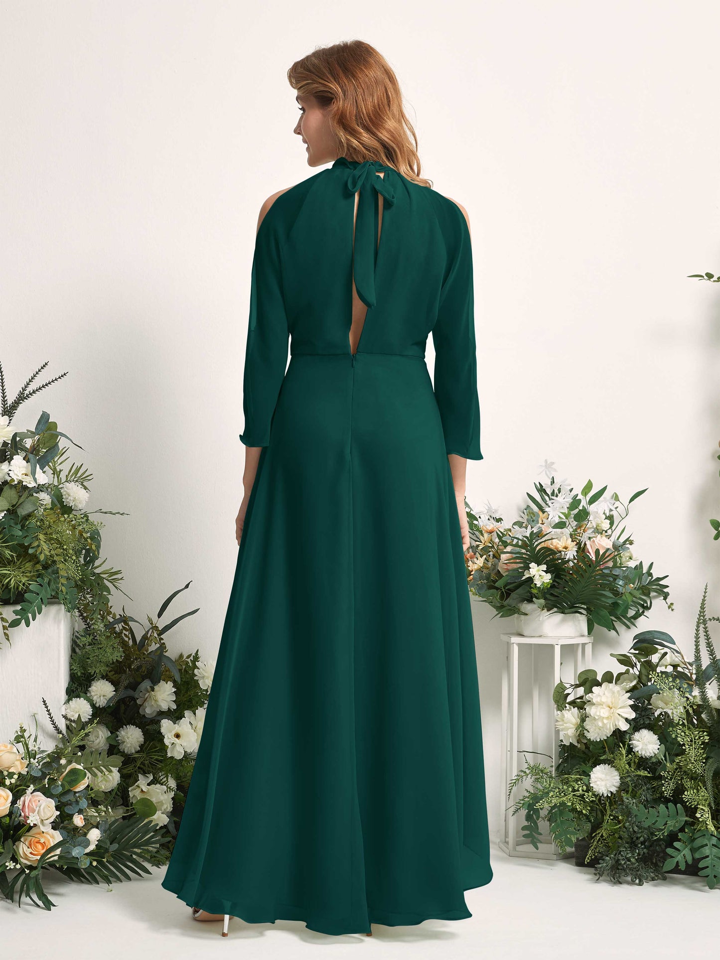 Maxine Dark Emerald Halter Maxi Dress