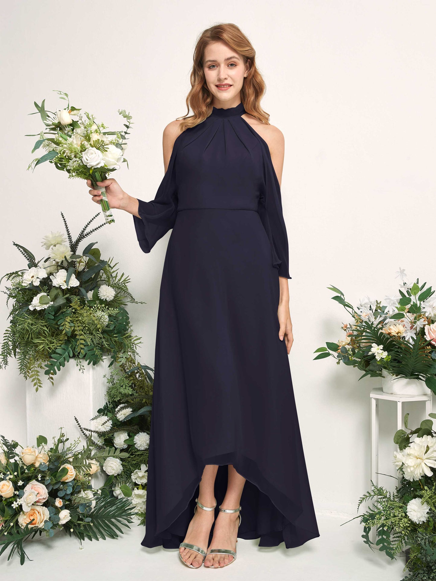 Maxine Dark Navy Halter Maxi Dress