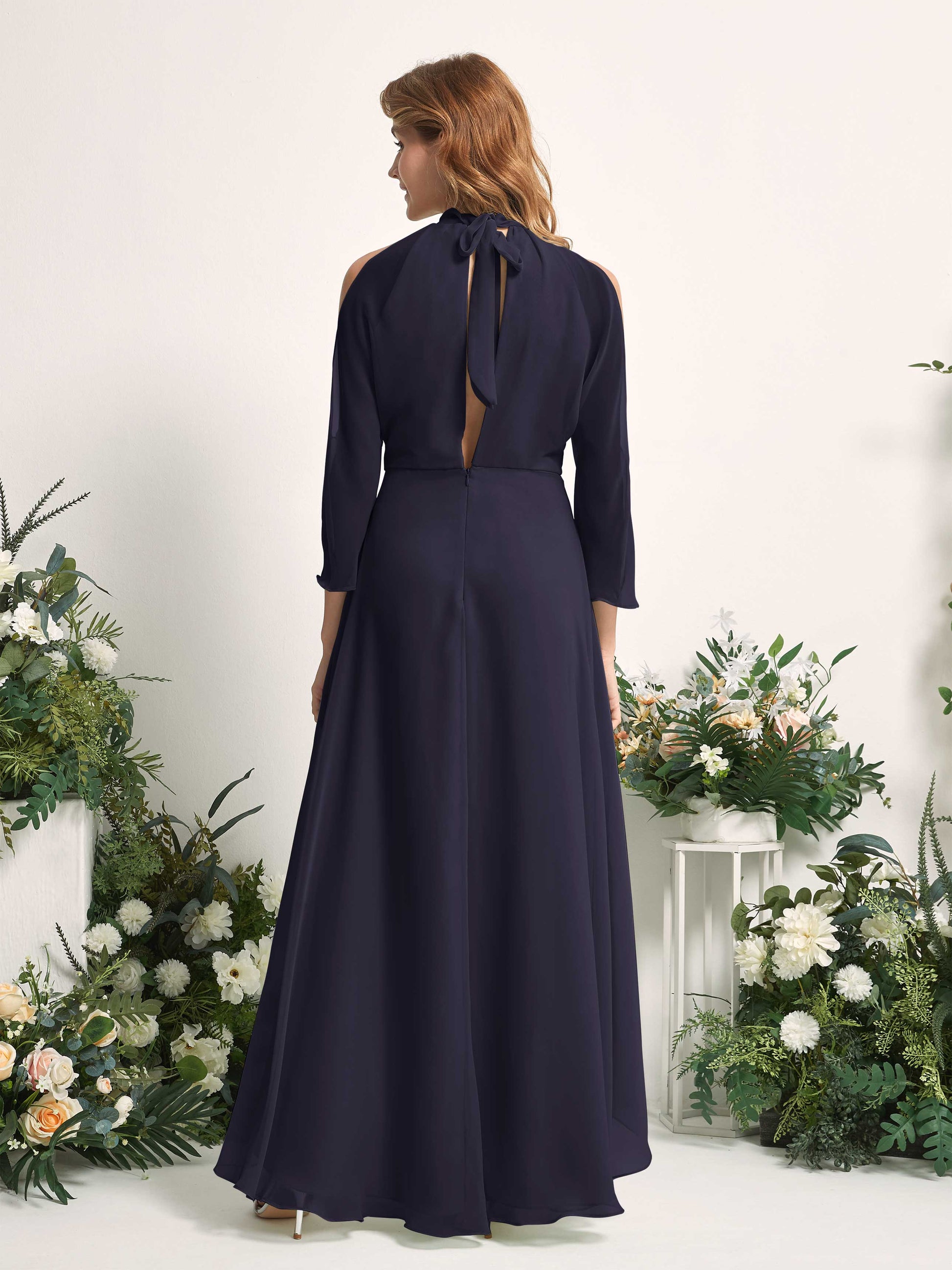 Maxine Dark Navy Halter Maxi Dress