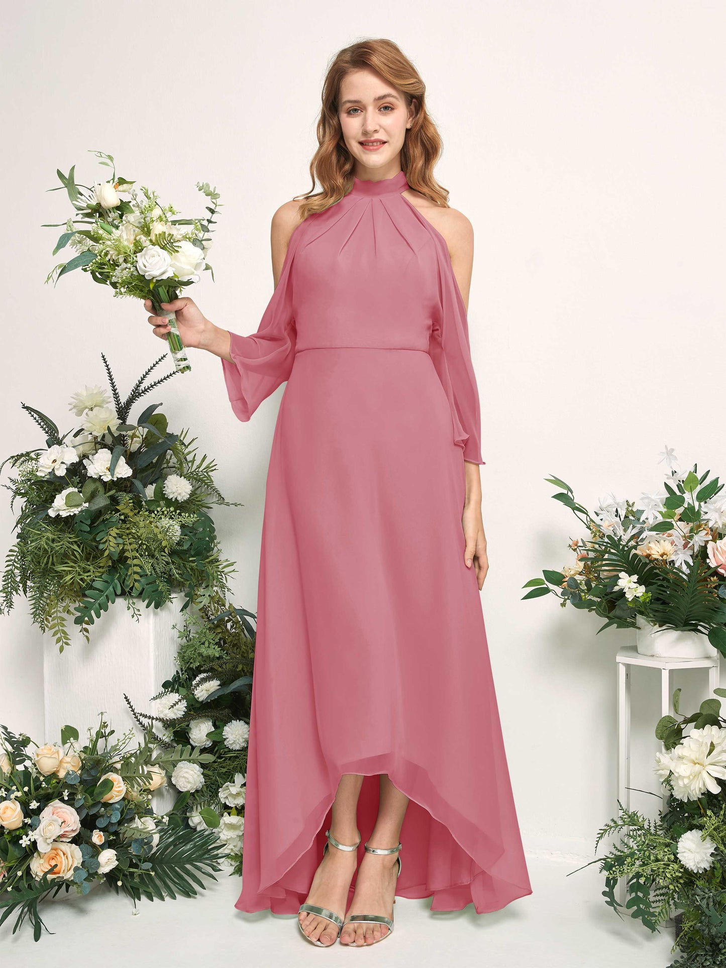 Maxine Desert Rose Halter Maxi Dress