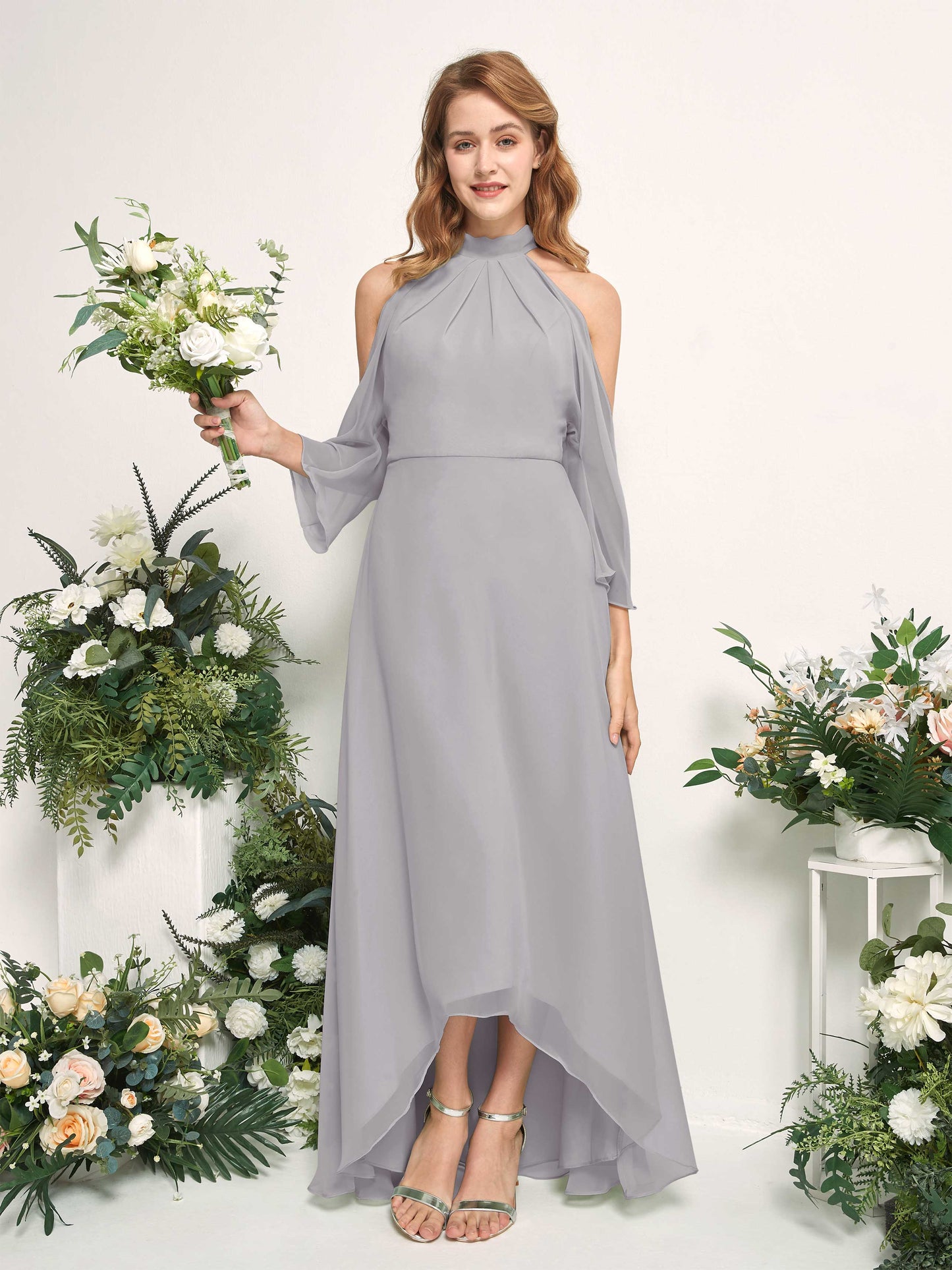 Maxine Dove Halter Maxi Dress