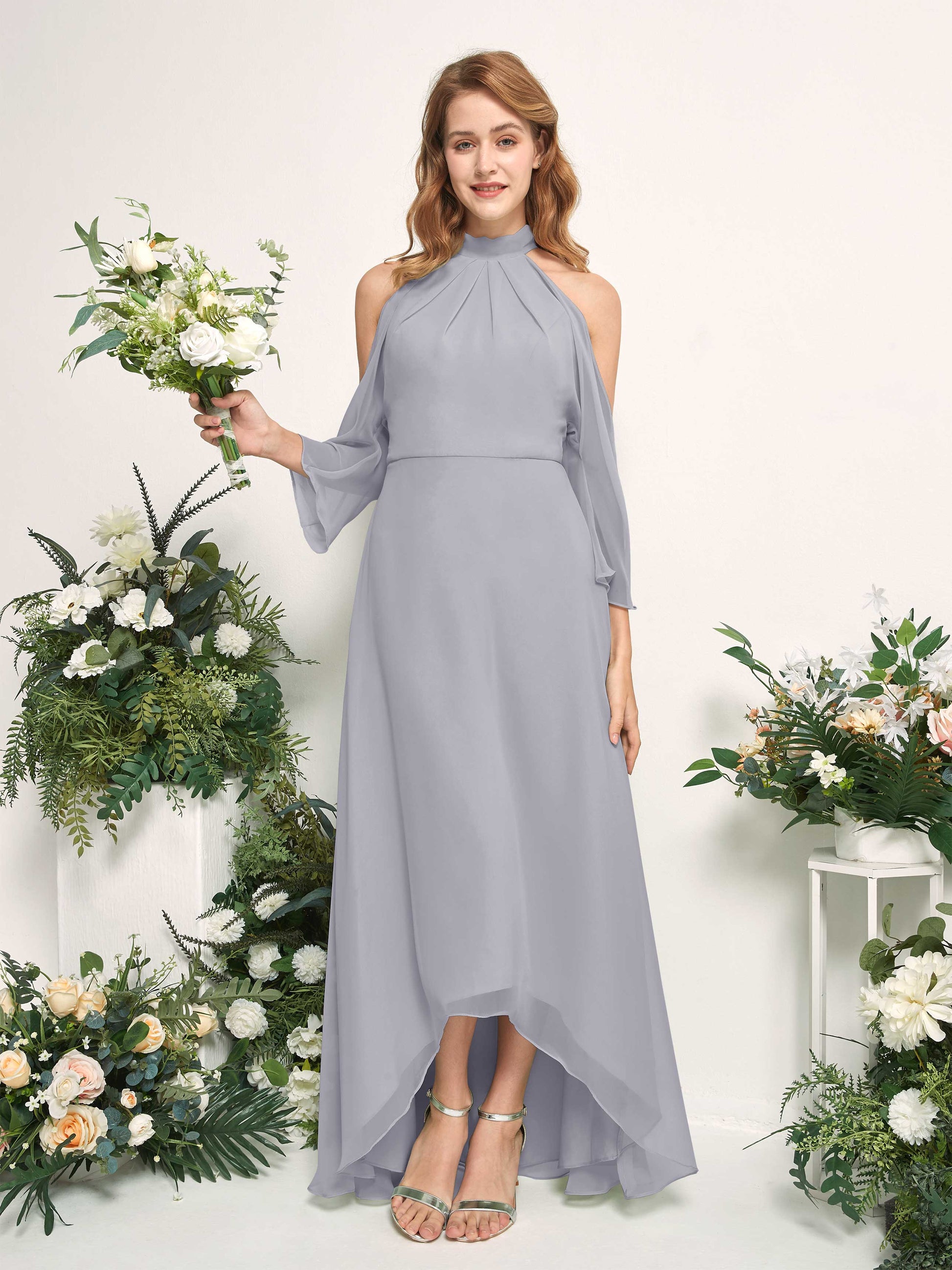 Maxine Dusty Lavender Halter Maxi Dress