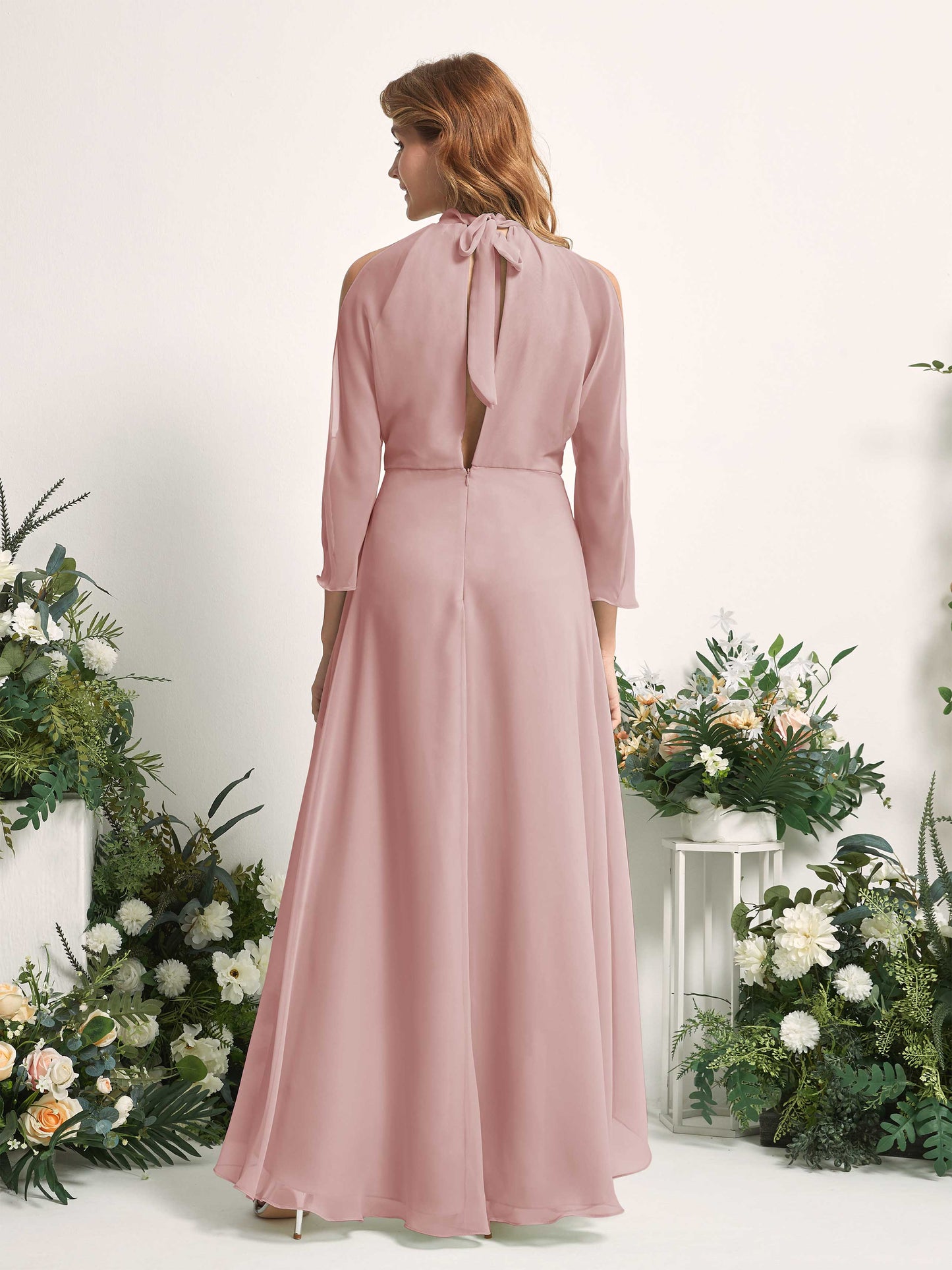 Maxine Dusty Rose Halter Maxi Dress