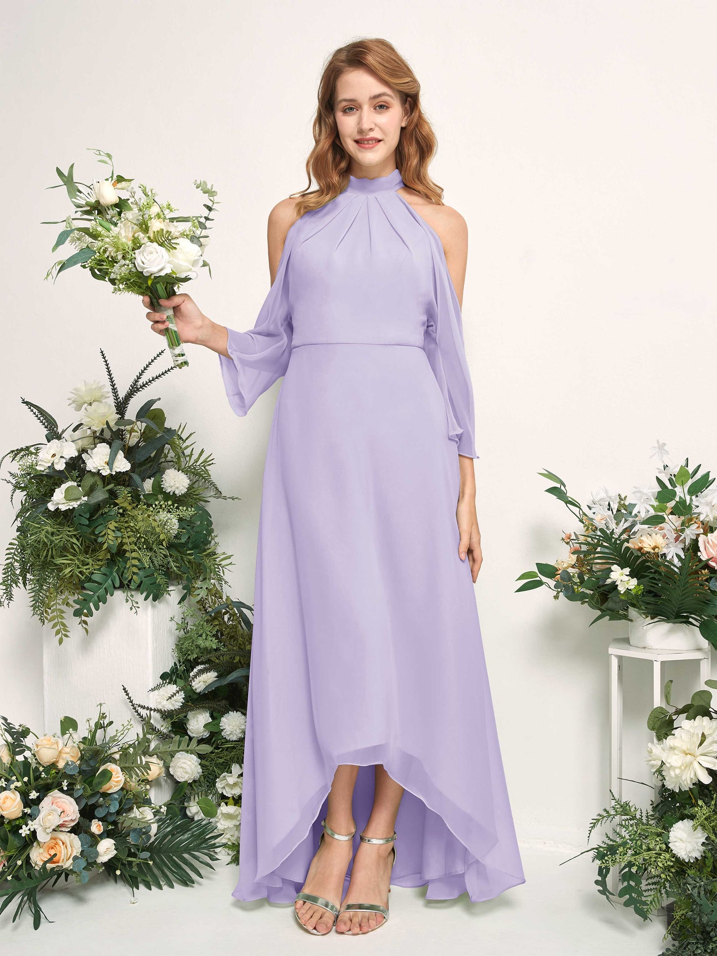 Maxine Lilac Halter Maxi Dress