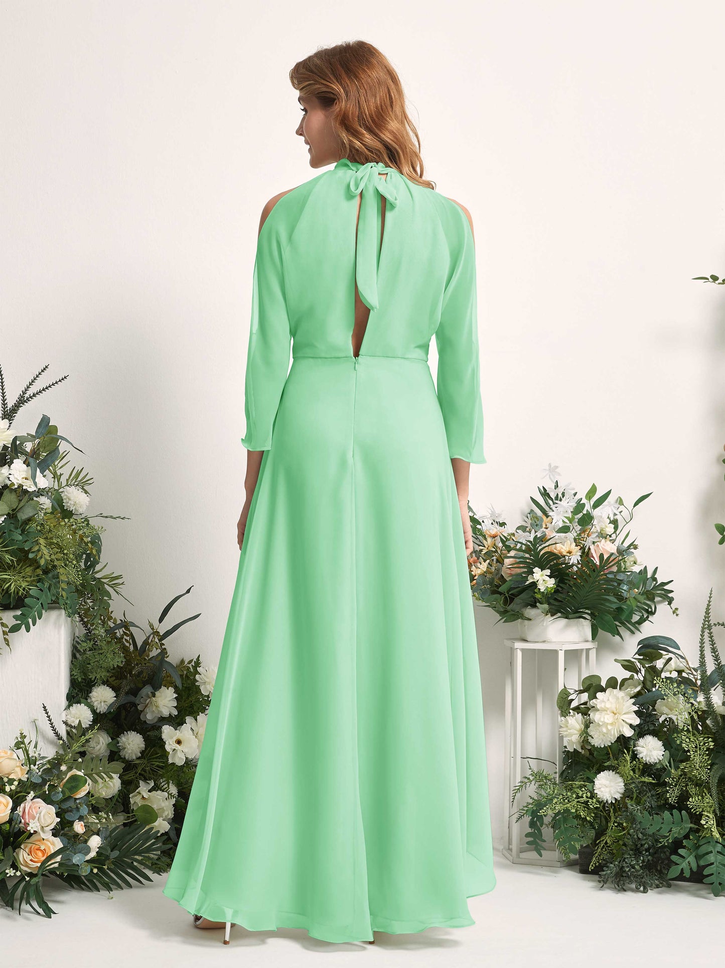 Maxine Mint Green Halter Maxi Dress